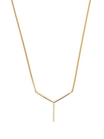 image of Yproject Y-Shaped Gold Necklace, Men's