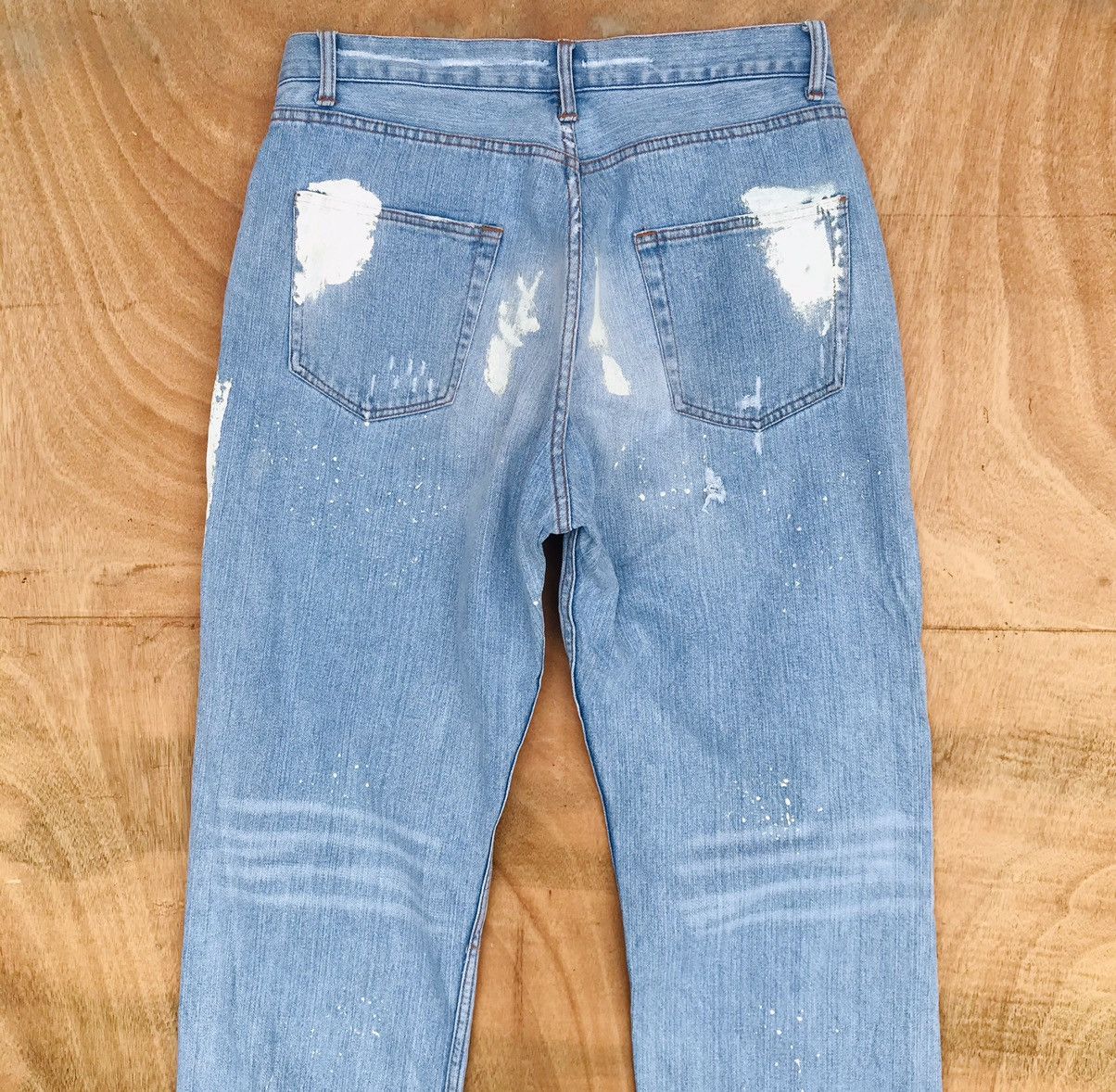 Japanese Brand Nylaus distressed splatter paint denim mens waist 32 inch Size US 32 / EU 48 - 8 Thumbnail