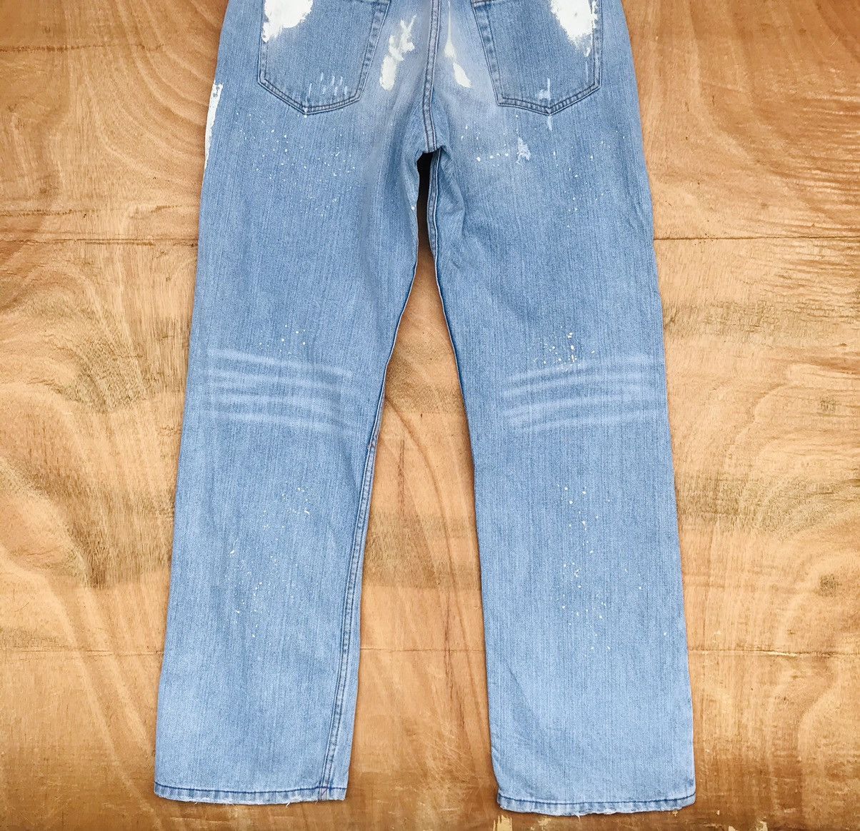 Japanese Brand Nylaus distressed splatter paint denim mens waist 32 inch Size US 32 / EU 48 - 9 Thumbnail