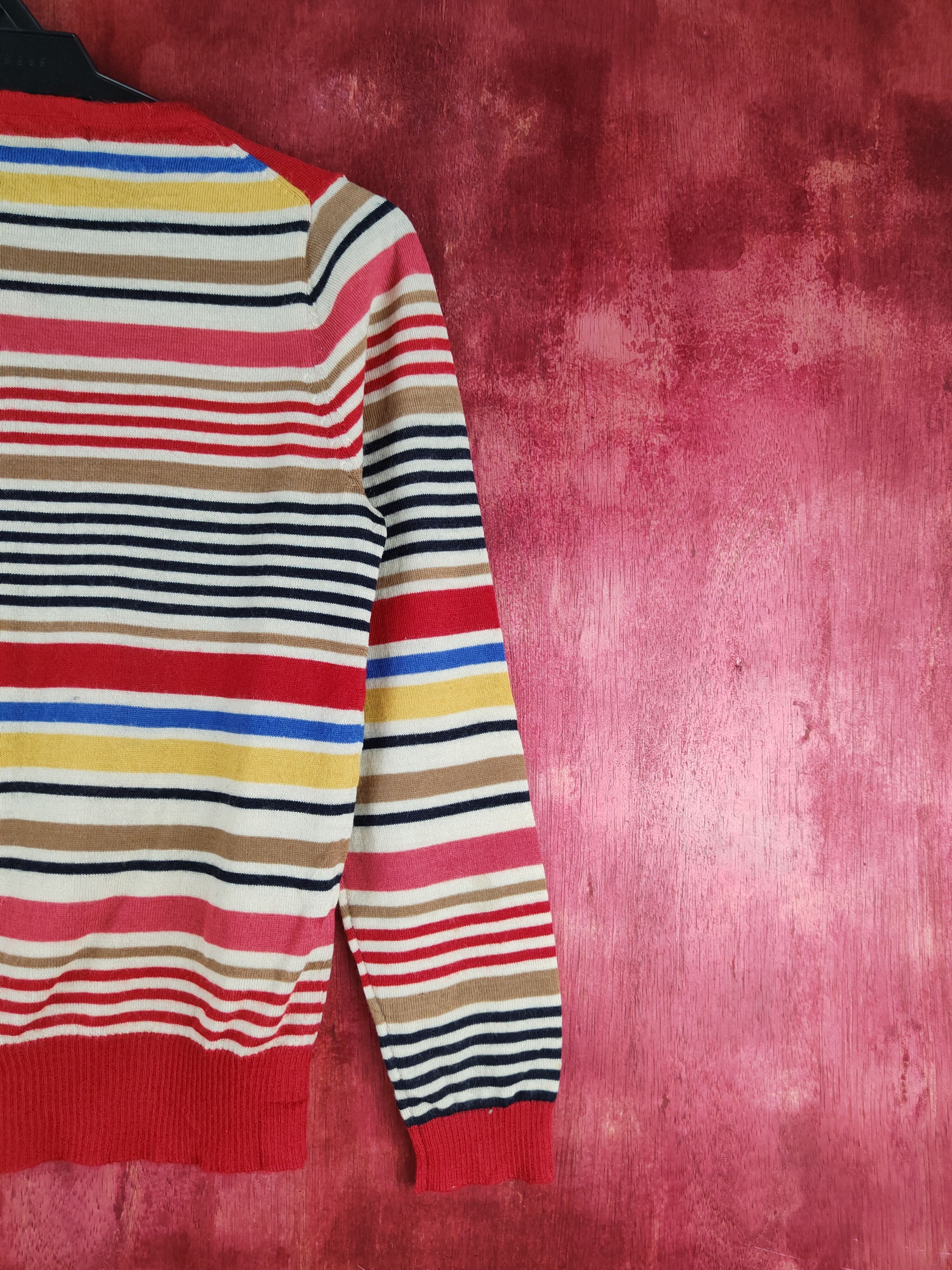 Japanese Brand Aime le Mieujo Red Stripe Knitwear Cardigan #S1193 Size S / US 4 / IT 40 - 10 Thumbnail