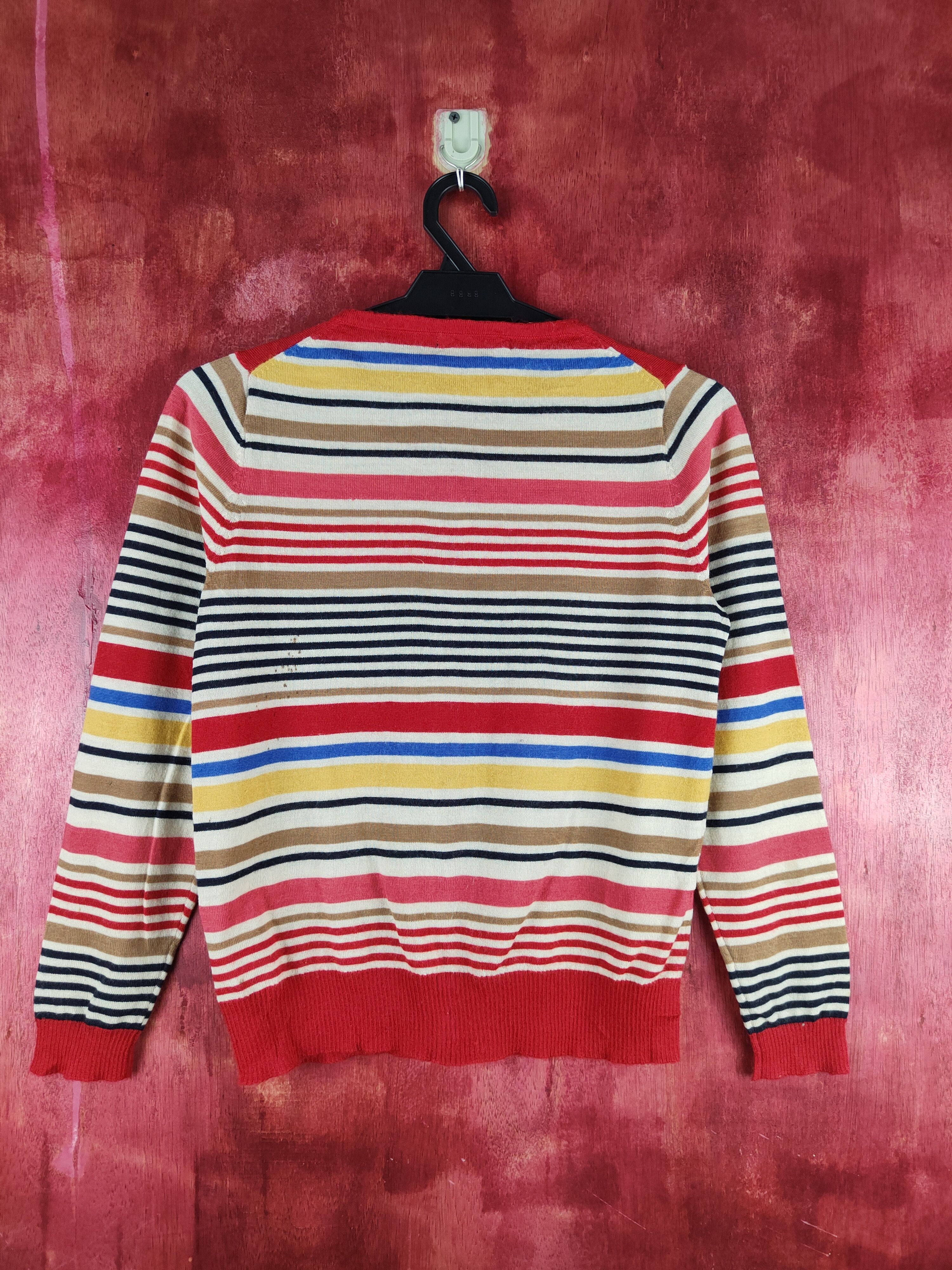 Japanese Brand Aime le Mieujo Red Stripe Knitwear Cardigan #S1193 Size S / US 4 / IT 40 - 7 Thumbnail