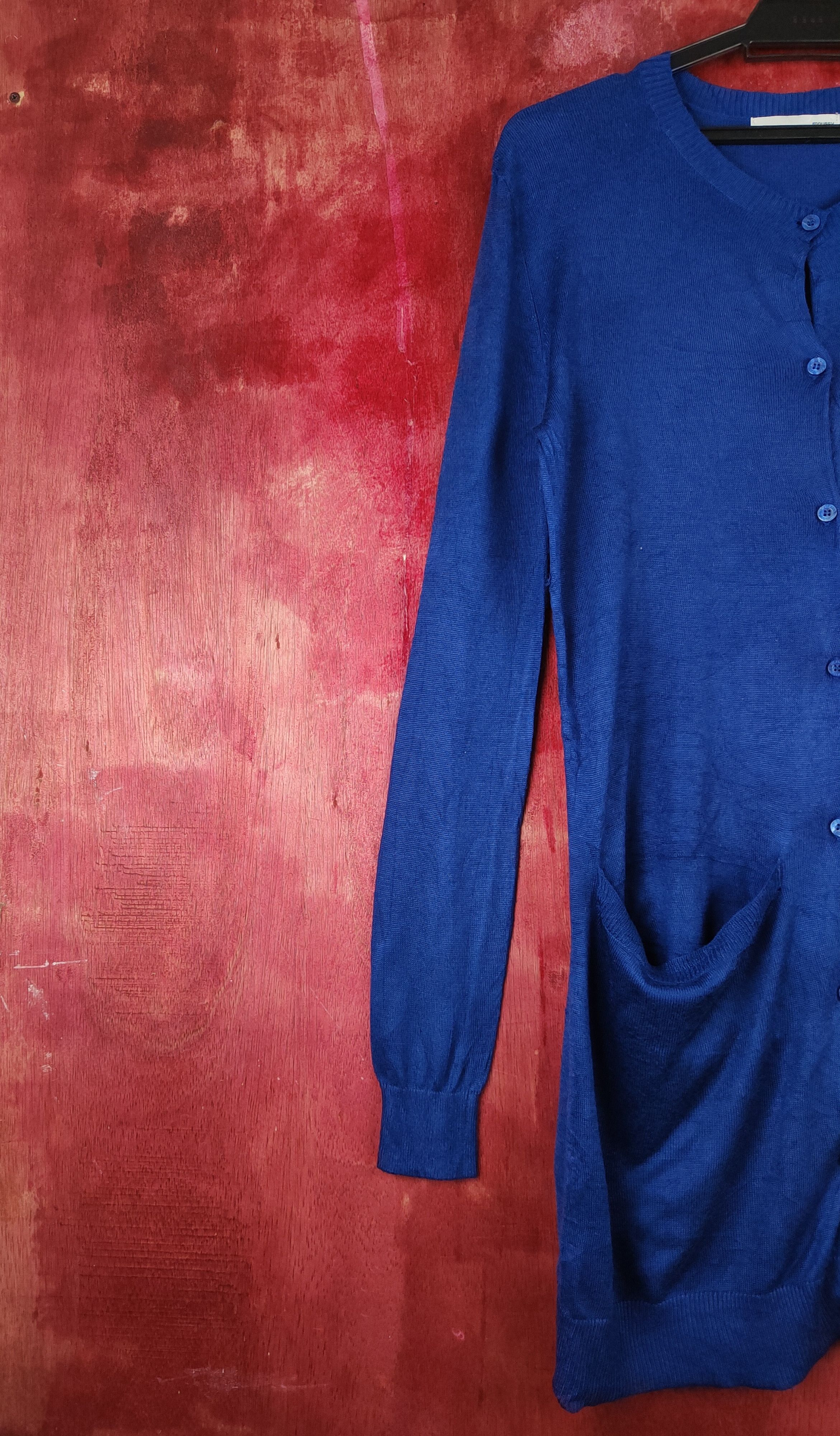 Japanese Brand × MOUSSY Moussy Dark Blue Knitwear long Cardigan #S1218 Size M / US 6-8 / IT 42-44 - 3 Thumbnail