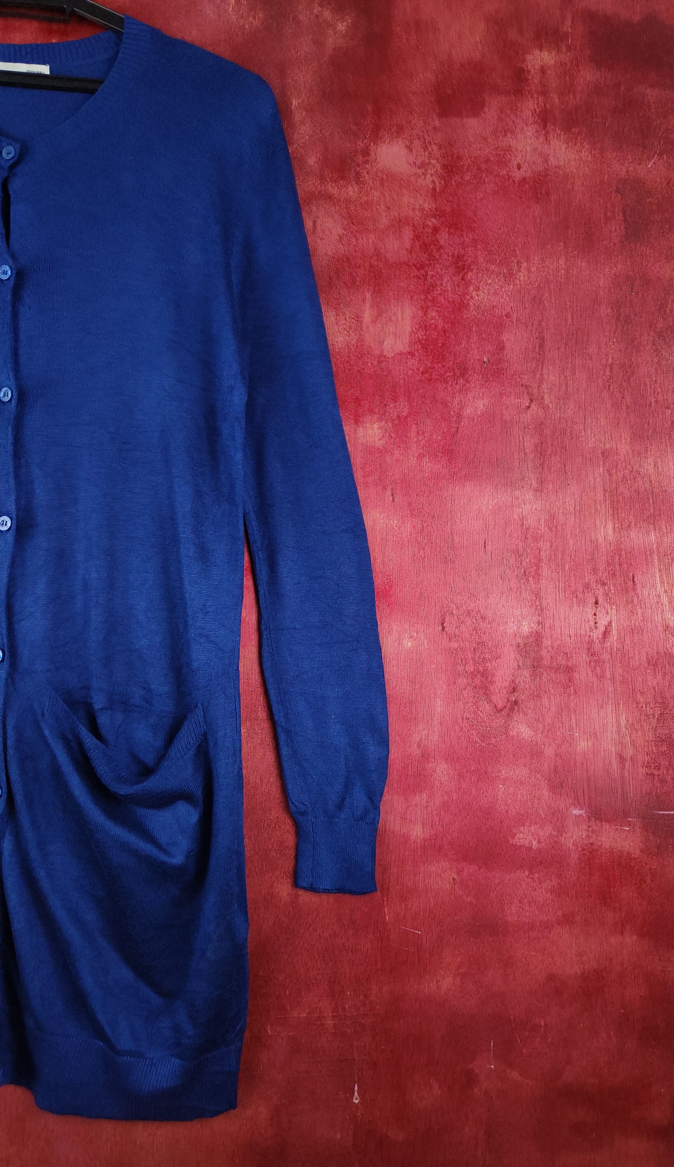 Japanese Brand × MOUSSY Moussy Dark Blue Knitwear long Cardigan #S1218 Size M / US 6-8 / IT 42-44 - 5 Thumbnail