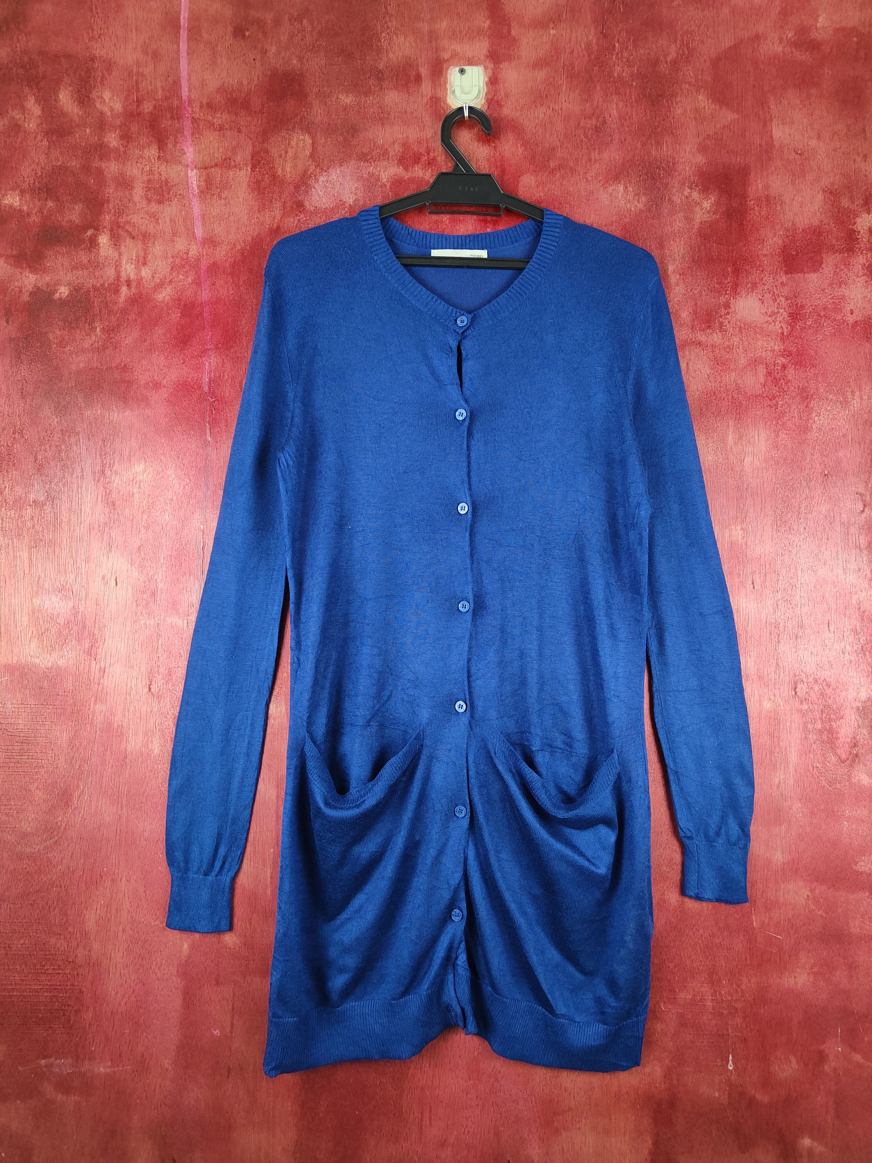 Japanese Brand × MOUSSY Moussy Dark Blue Knitwear long Cardigan #S1218 Size M / US 6-8 / IT 42-44 - 1 Thumbnail