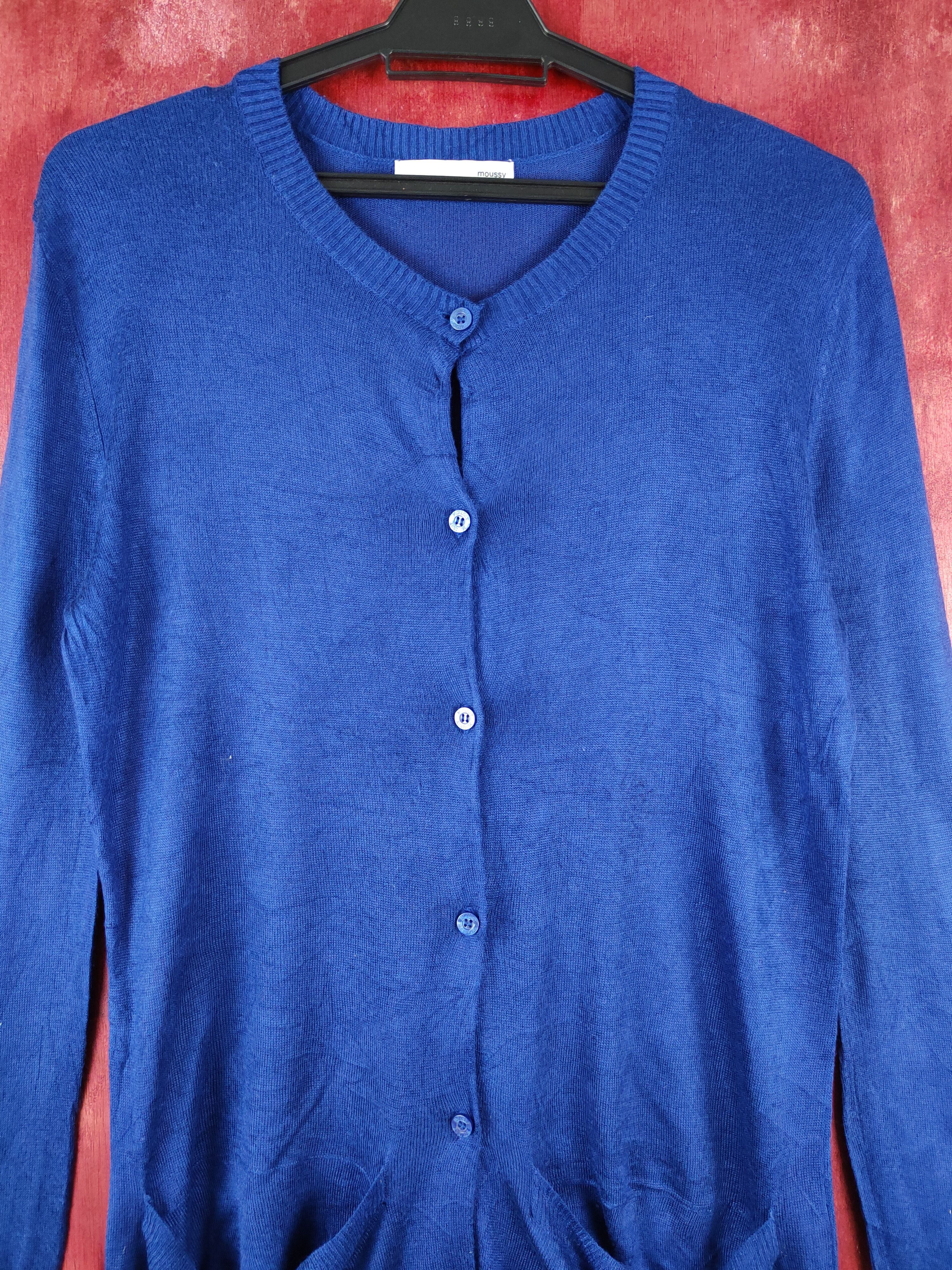 Japanese Brand × MOUSSY Moussy Dark Blue Knitwear long Cardigan #S1218 Size M / US 6-8 / IT 42-44 - 2 Thumbnail