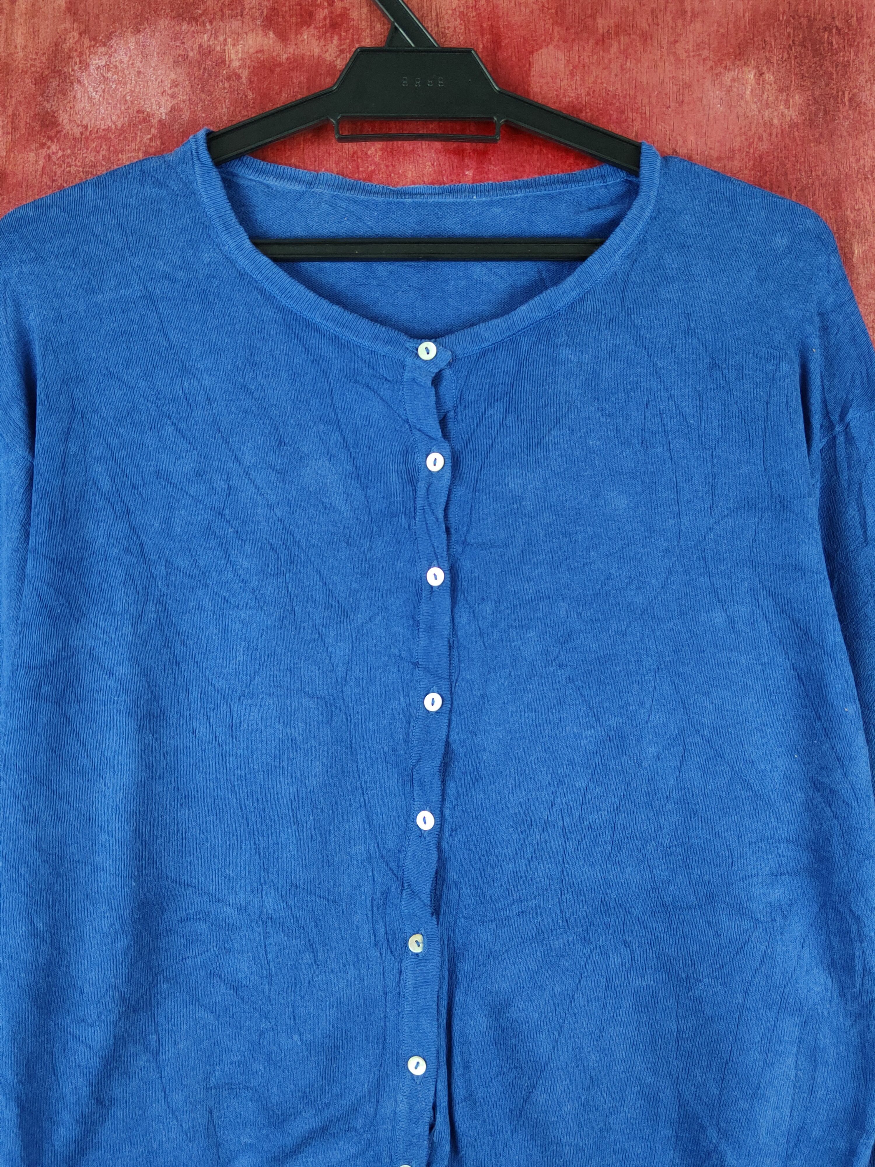 Japanese Brand Earth Music & Ecology Blue Knitwear Cardigan #S1215 Size M / US 6-8 / IT 42-44 - 2 Thumbnail