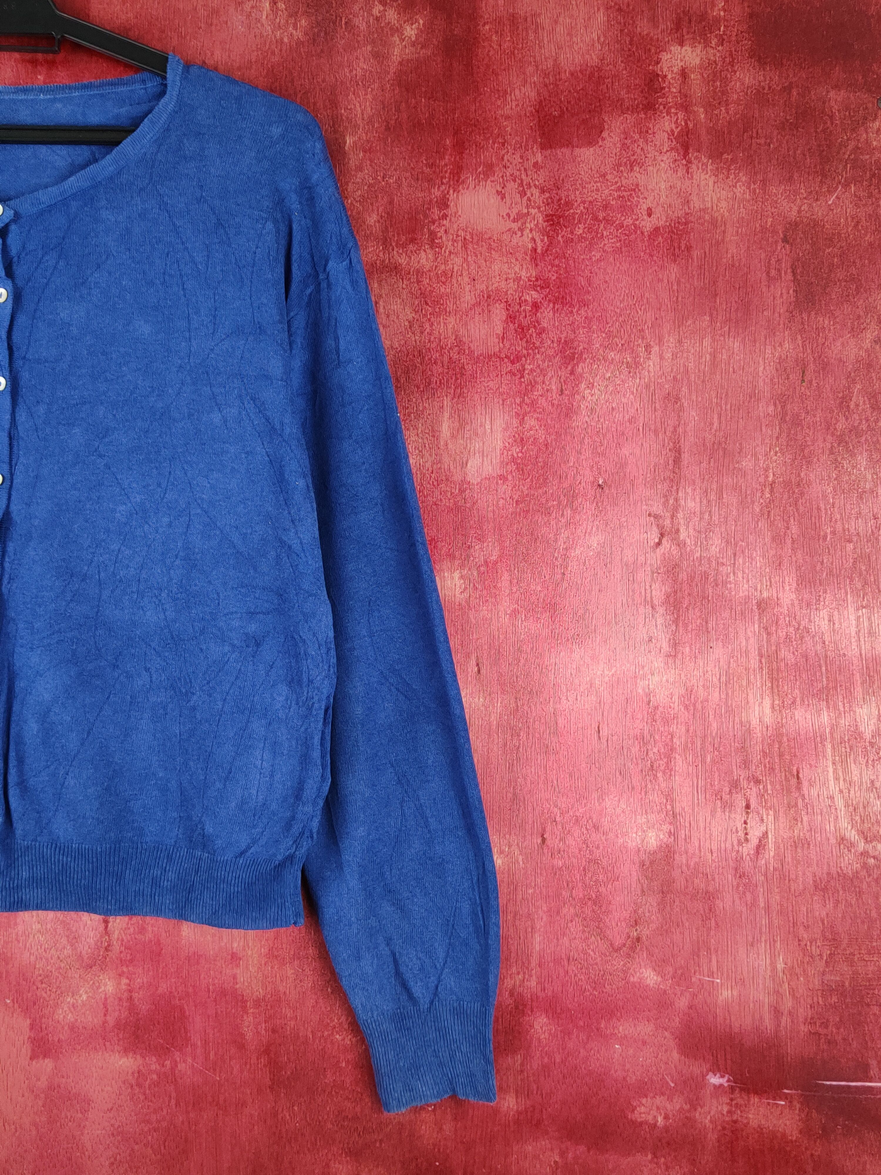 Japanese Brand Earth Music & Ecology Blue Knitwear Cardigan #S1215 Size M / US 6-8 / IT 42-44 - 5 Thumbnail