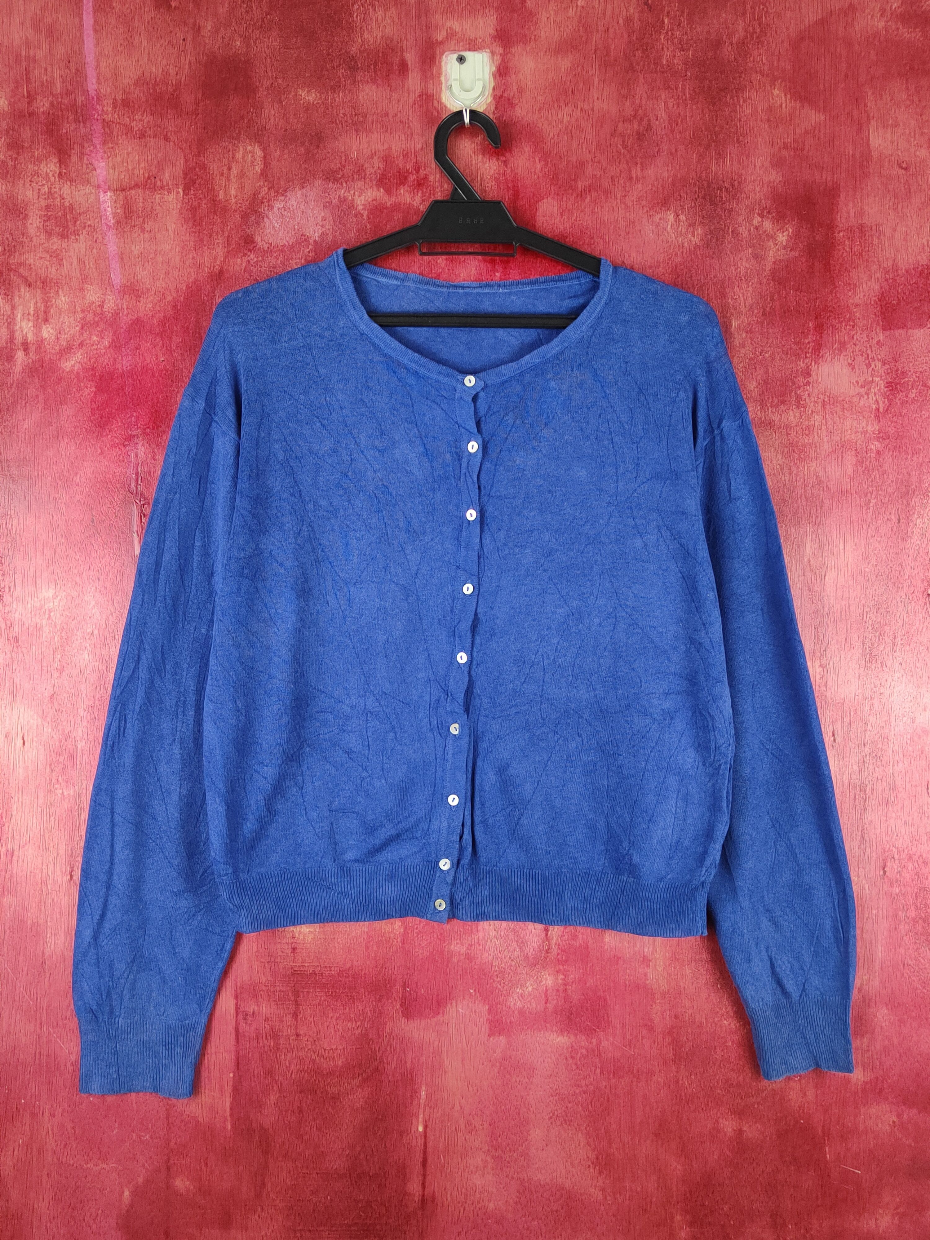 Japanese Brand Earth Music & Ecology Blue Knitwear Cardigan #S1215 Size M / US 6-8 / IT 42-44 - 1 Thumbnail