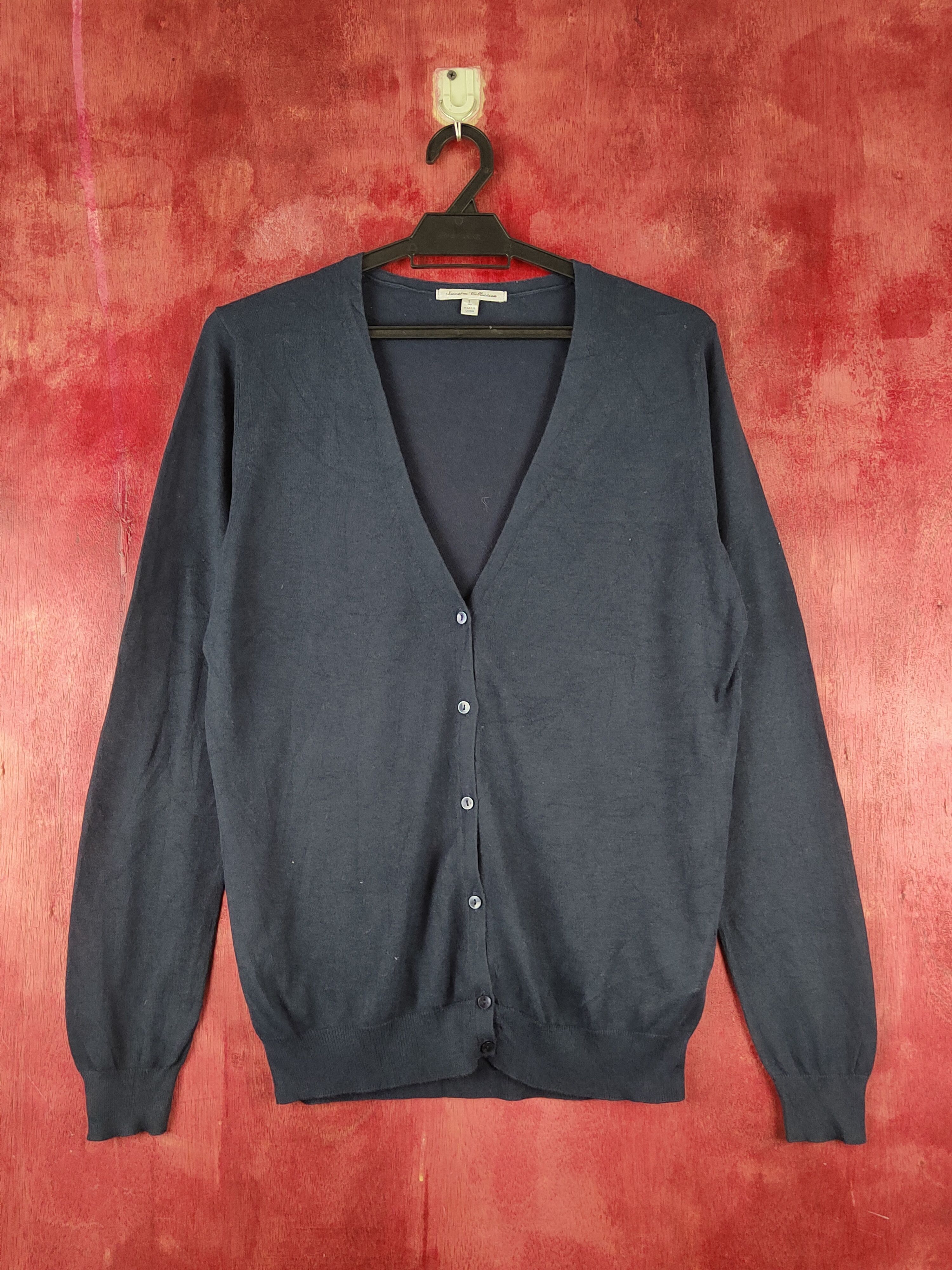 Uniqlo Navy Knitwear thin Cardigan vintage japan #S1213