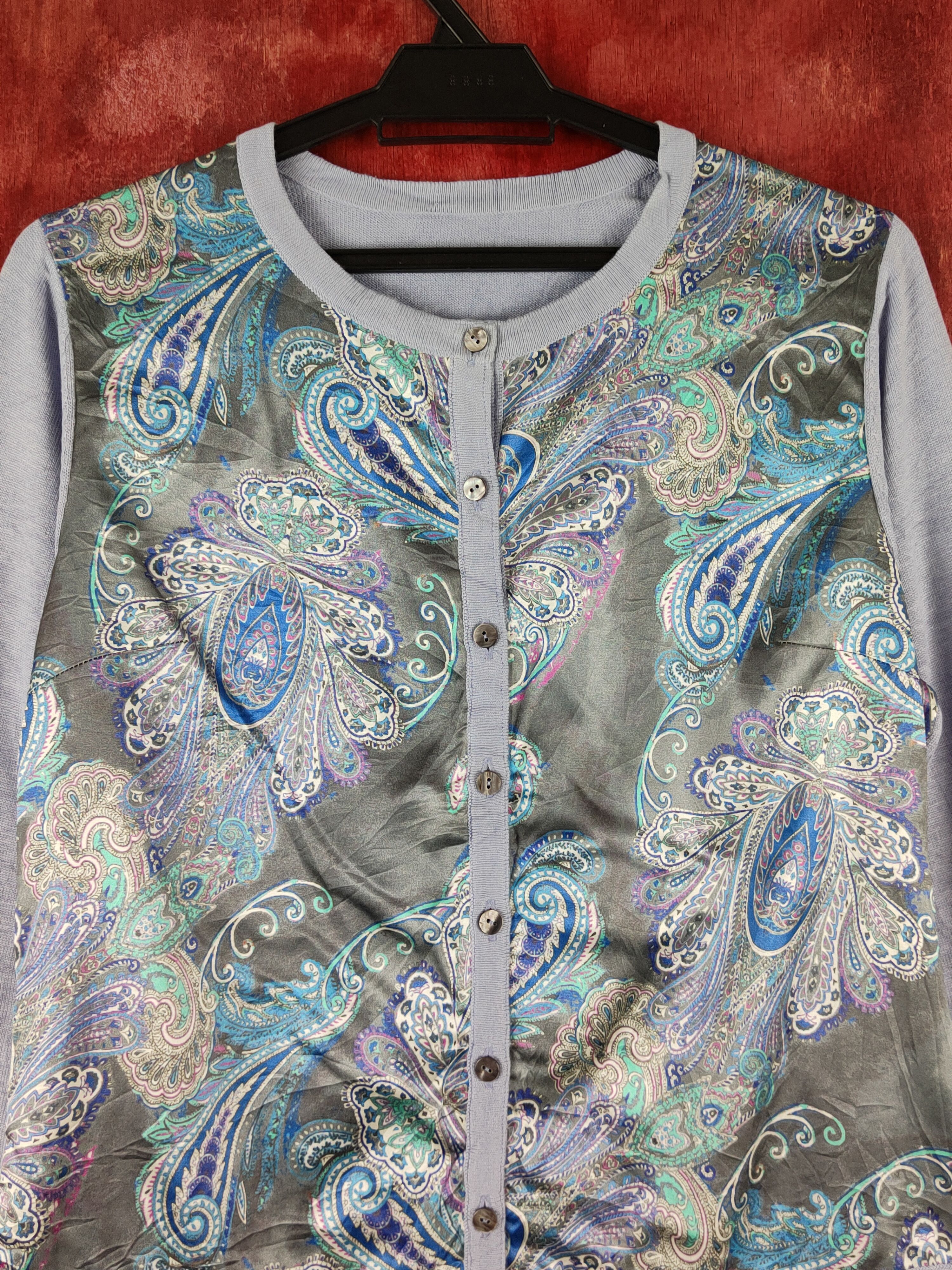 Japanese Brand Out Zon Baby Blue Knitwear Cardigan #S1212 Size M / US 6-8 / IT 42-44 - 2 Thumbnail