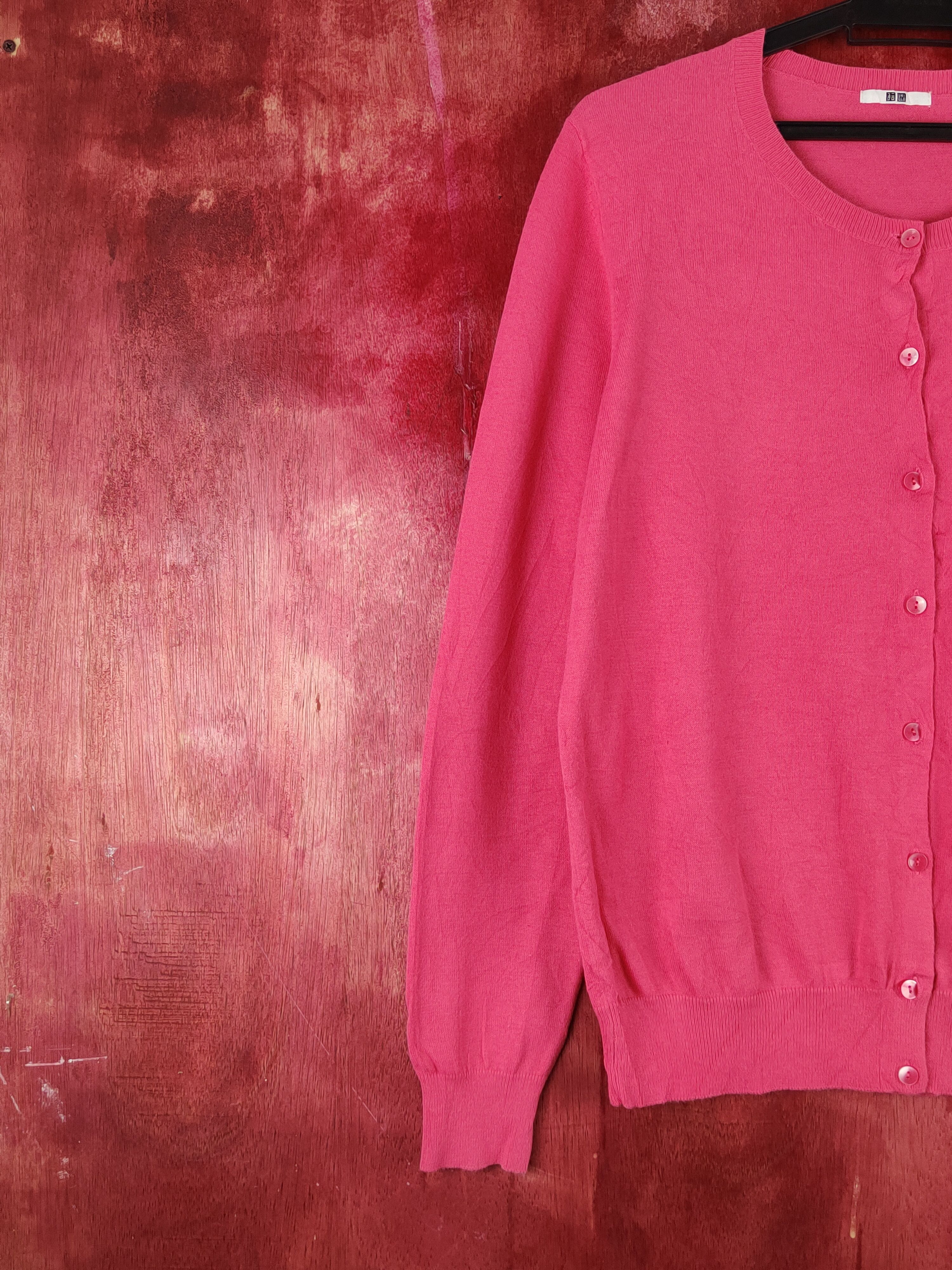 Japanese Brand Uniqlo Dark Pink Knitwear Cardigan vintage japan #S1211 Size M / US 6-8 / IT 42-44 - 3 Thumbnail