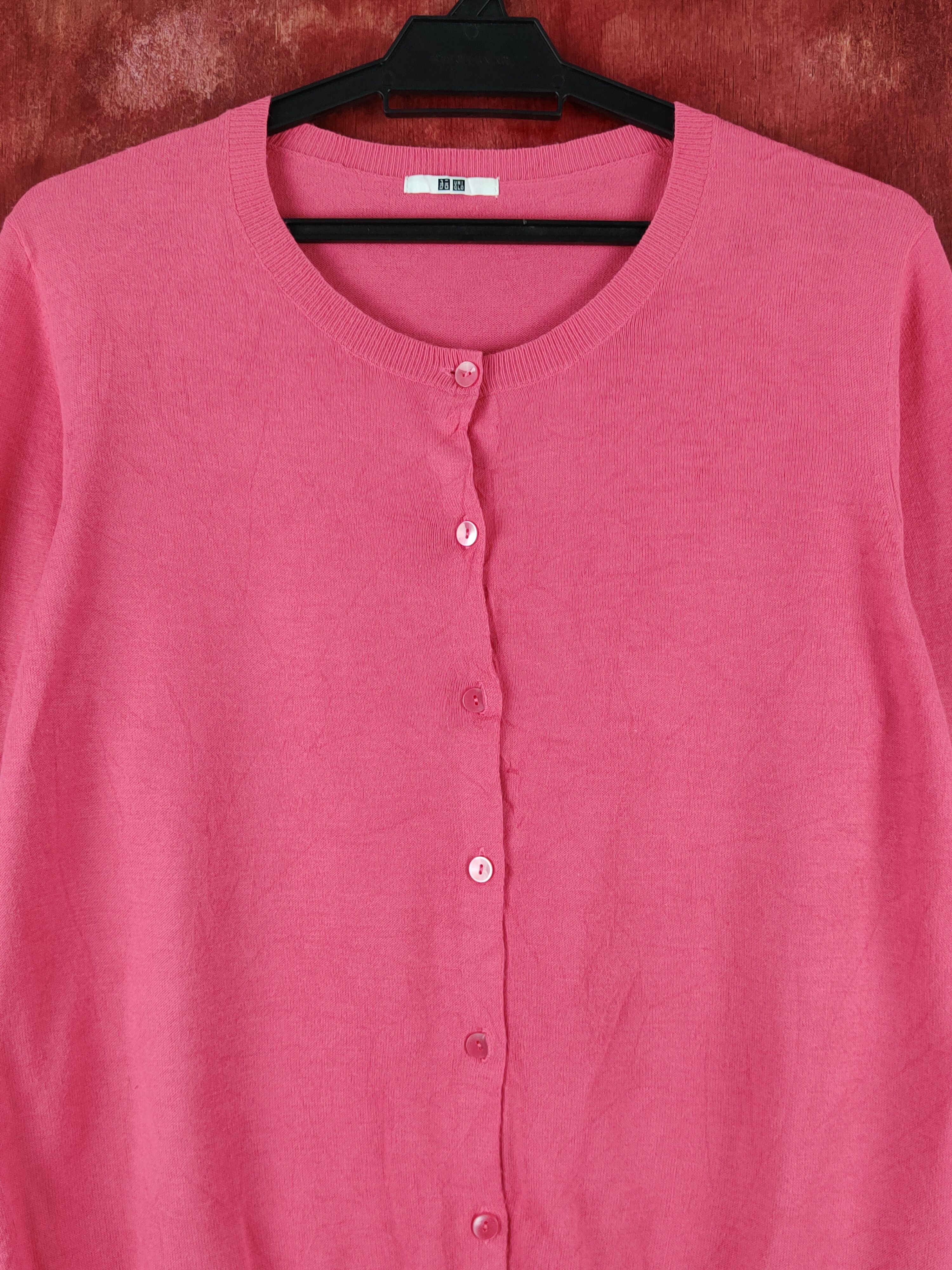 Japanese Brand Uniqlo Dark Pink Knitwear Cardigan vintage japan #S1211 Size M / US 6-8 / IT 42-44 - 2 Thumbnail
