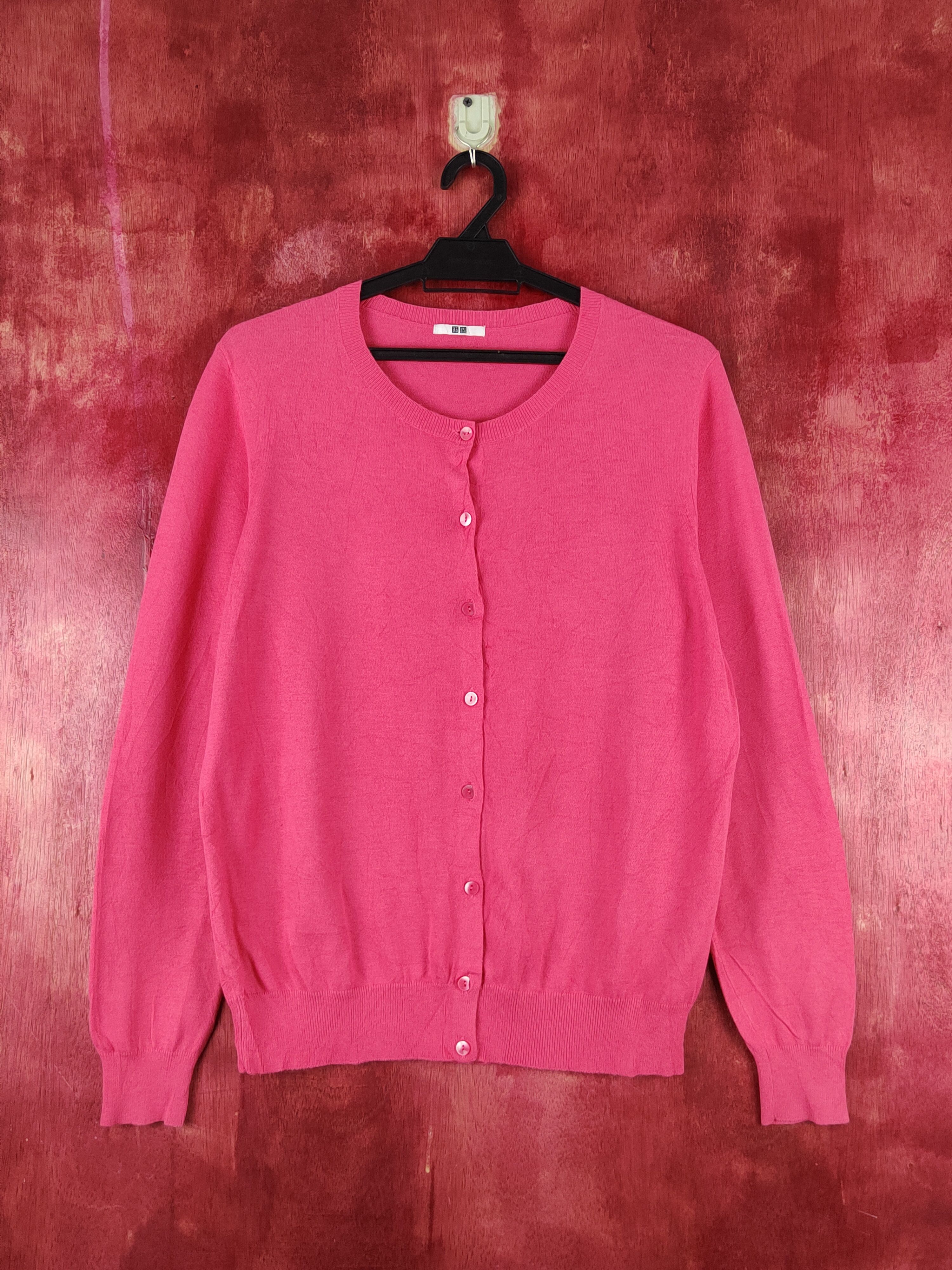 Japanese Brand Uniqlo Dark Pink Knitwear Cardigan vintage japan #S1211 Size M / US 6-8 / IT 42-44 - 1 Thumbnail