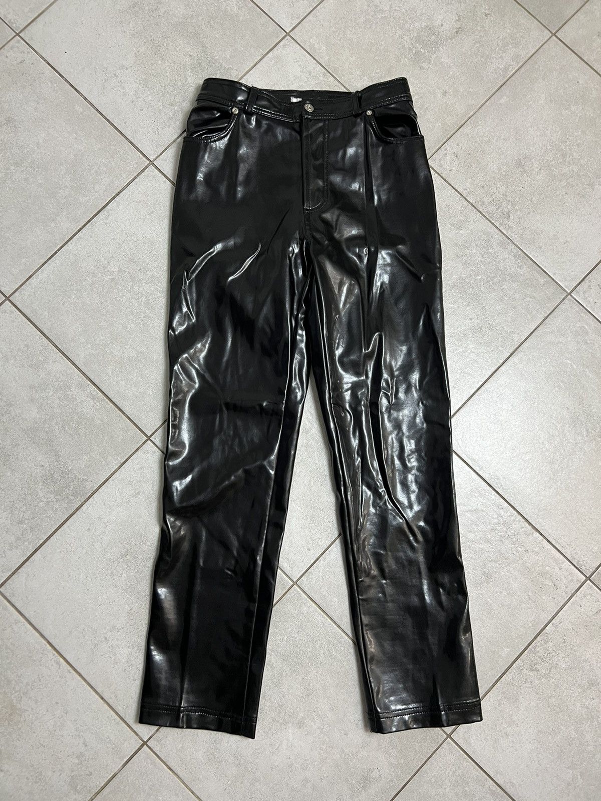 Japanese Brand Tokato PVC Vinyl Leather Black Pants Vintage Rock Punk Hype Size US 30 / EU 46 - 2 Thumbnail