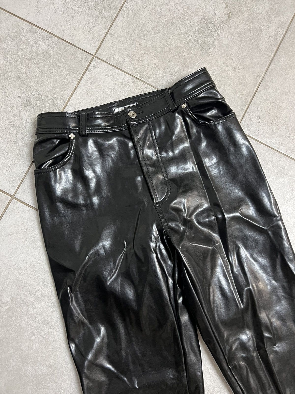 Japanese Brand Tokato PVC Vinyl Leather Black Pants Vintage Rock Punk Hype Size US 30 / EU 46 - 4 Thumbnail