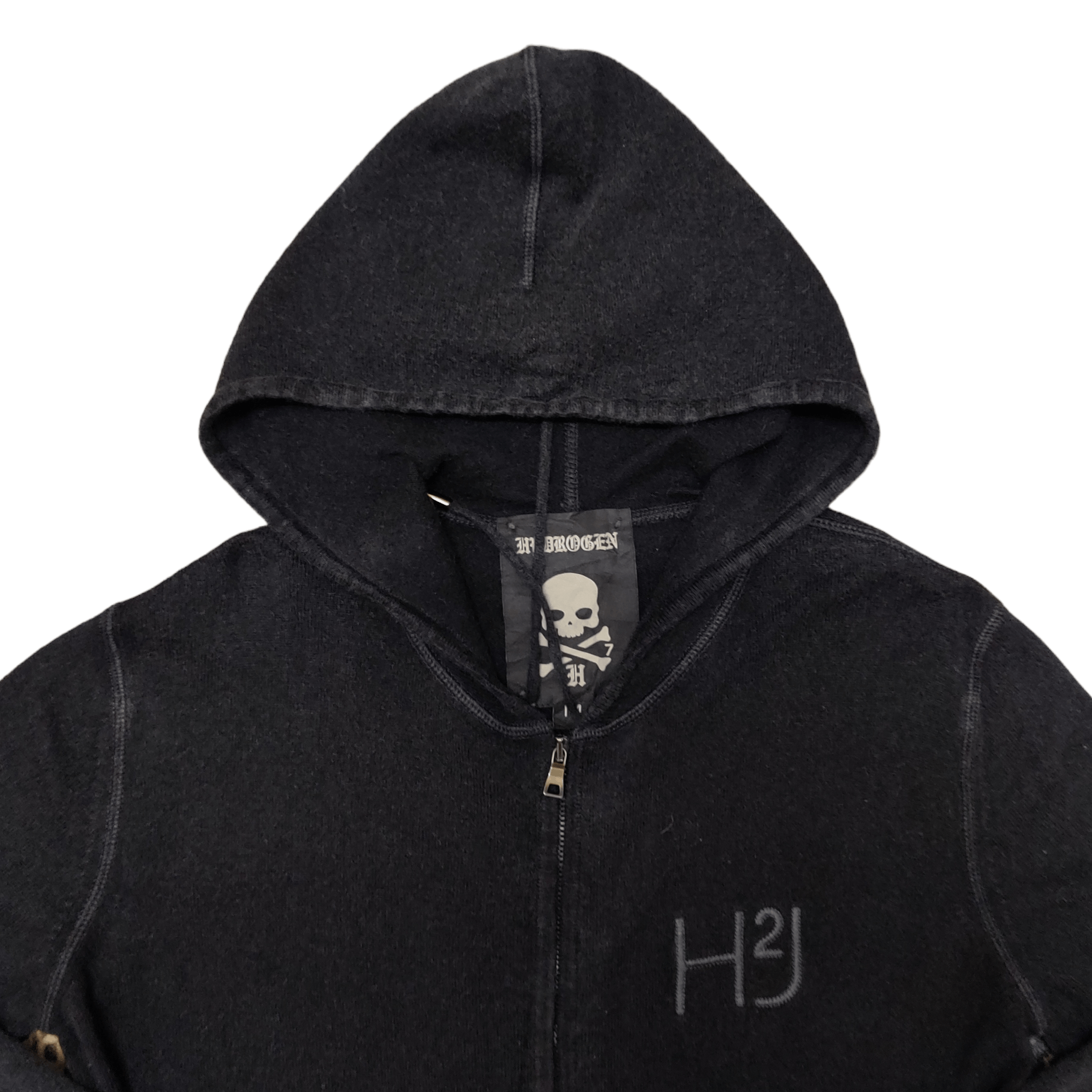 HYDROGEN Vintage Hydrogen Skull H2J Hoodie Lana Merino Wool Size US M / EU 48-50 / 2 - 2 Thumbnail