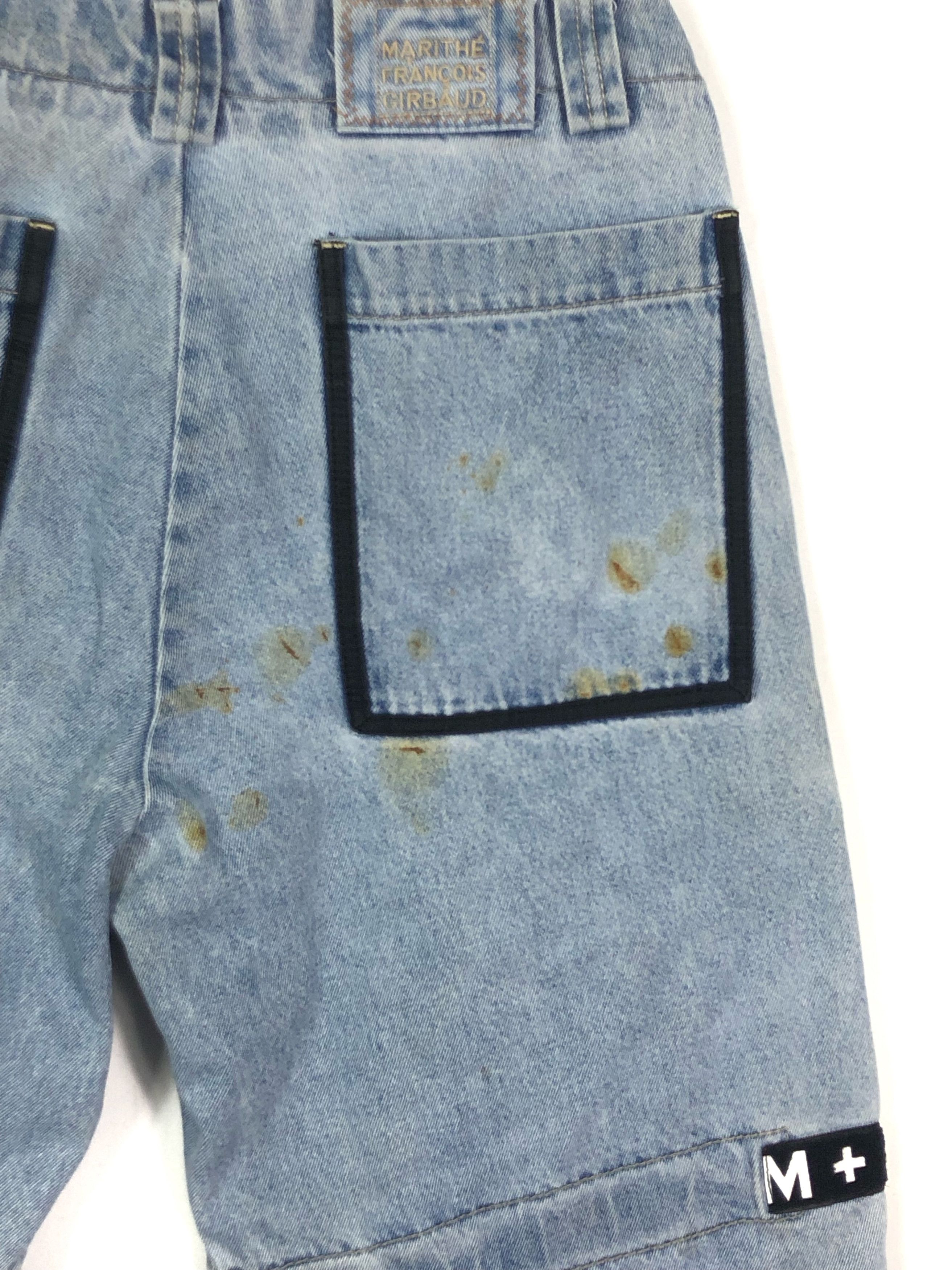 Marithe + Francois Girbaud RARE🔥VINTAGE GIRBAUD M+FG DENIM TAPE SHORT PANTS Size US 32 / EU 48 - 16 Thumbnail