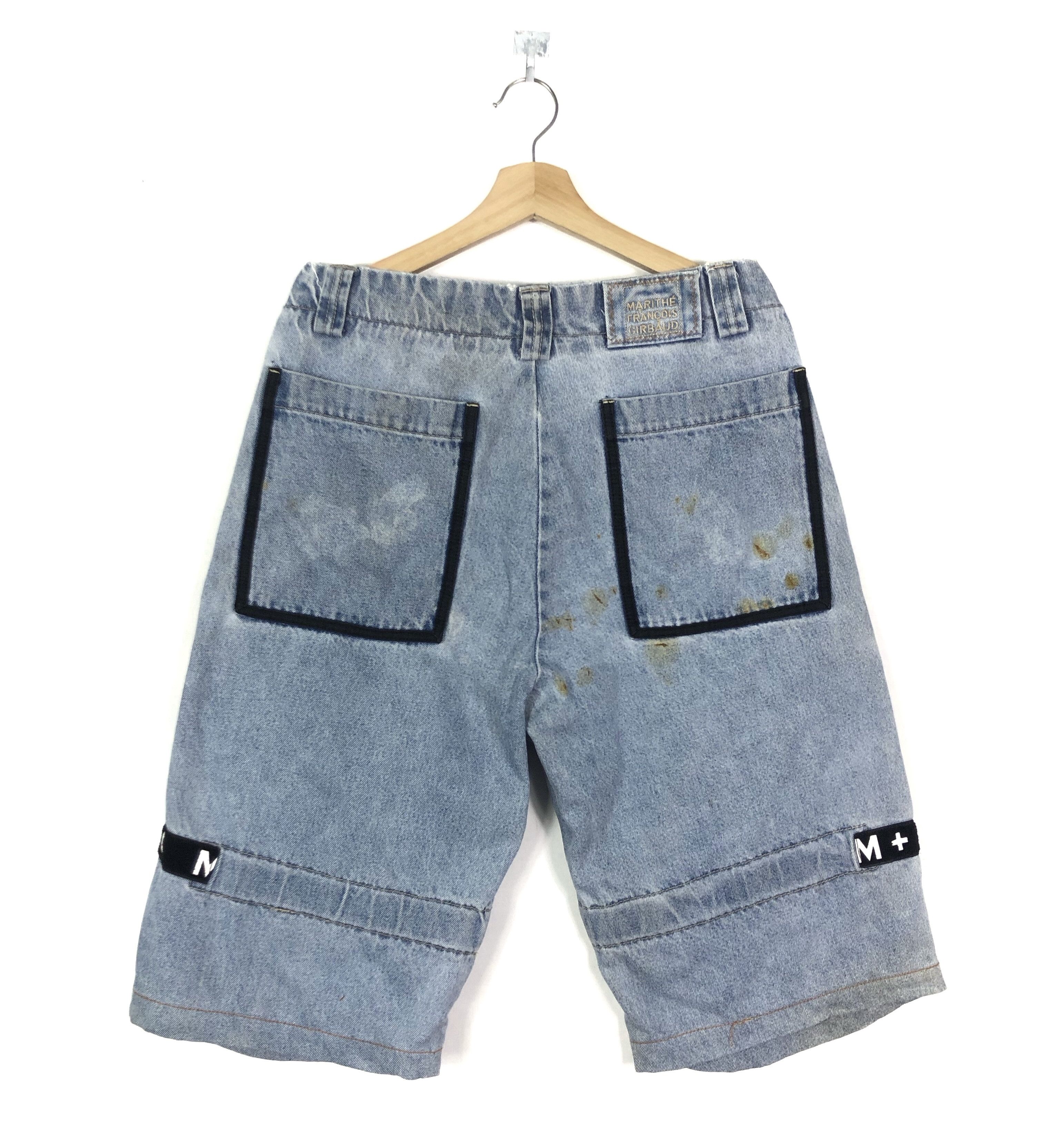 Marithe + Francois Girbaud RARE🔥VINTAGE GIRBAUD M+FG DENIM TAPE SHORT PANTS Size US 32 / EU 48 - 2 Thumbnail