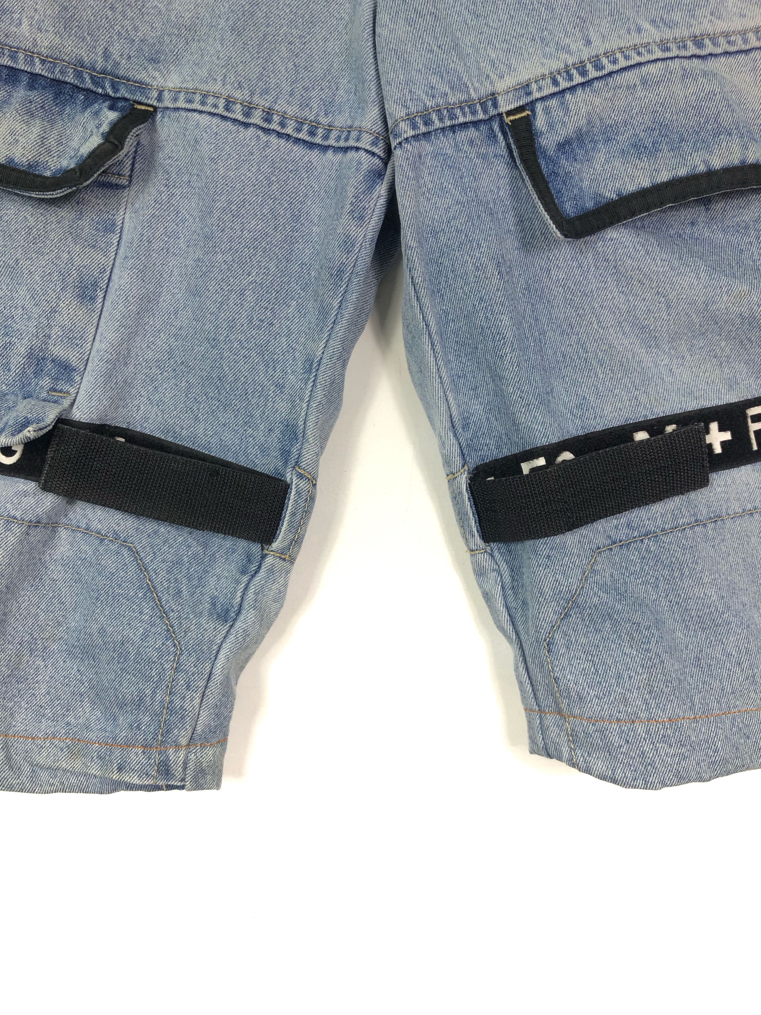 Marithe + Francois Girbaud RARE🔥VINTAGE GIRBAUD M+FG DENIM TAPE SHORT PANTS Size US 32 / EU 48 - 6 Thumbnail