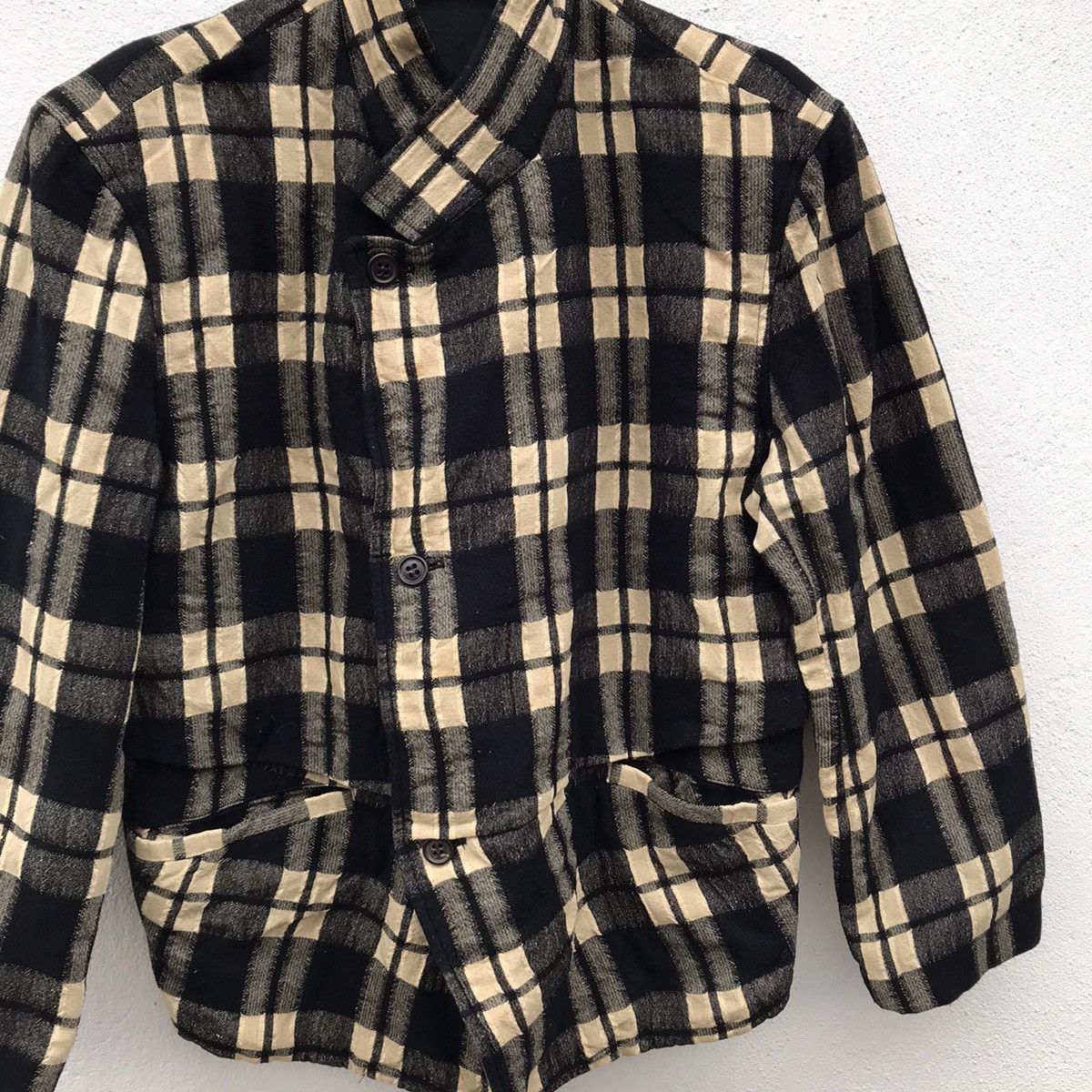 Designer Made In Japan Issey Miyake Men Tartan Wool Jackets Size US M / EU 48-50 / 2 - 8 Thumbnail