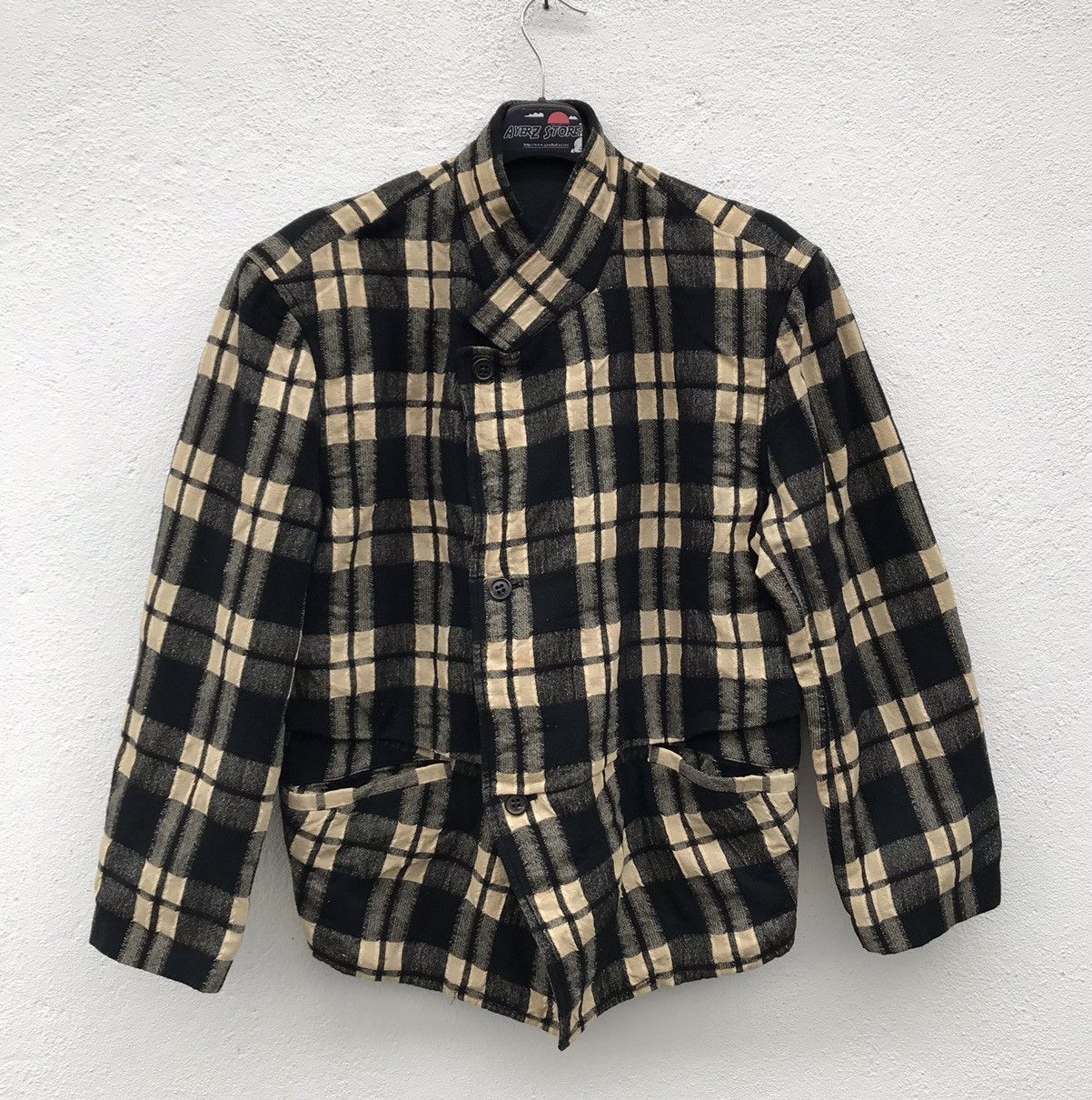 Designer Made In Japan Issey Miyake Men Tartan Wool Jackets Size US M / EU 48-50 / 2 - 1 Thumbnail