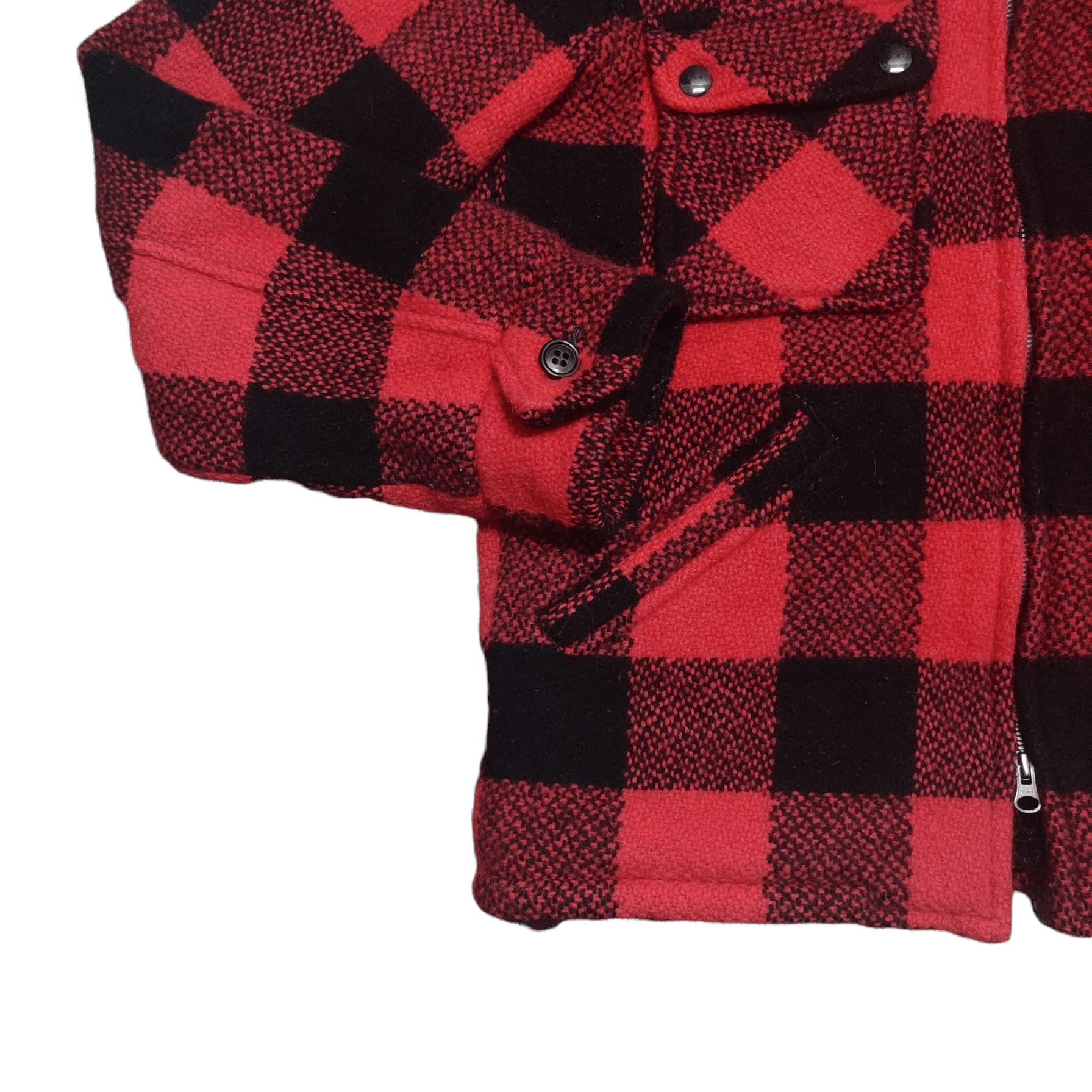 HOLLYWOOD RANCH MARKET Vintage H.R. Market Wool Jacket Checkered Zip Up Size US M / EU 48-50 / 2 - 3 Thumbnail