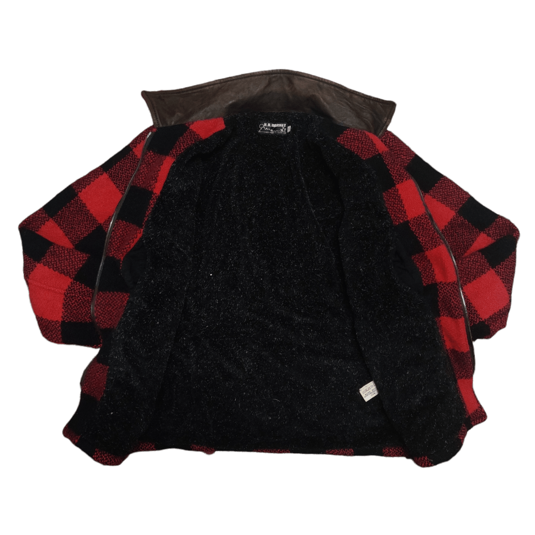 HOLLYWOOD RANCH MARKET Vintage H.R. Market Wool Jacket Checkered Zip Up Size US M / EU 48-50 / 2 - 5 Thumbnail