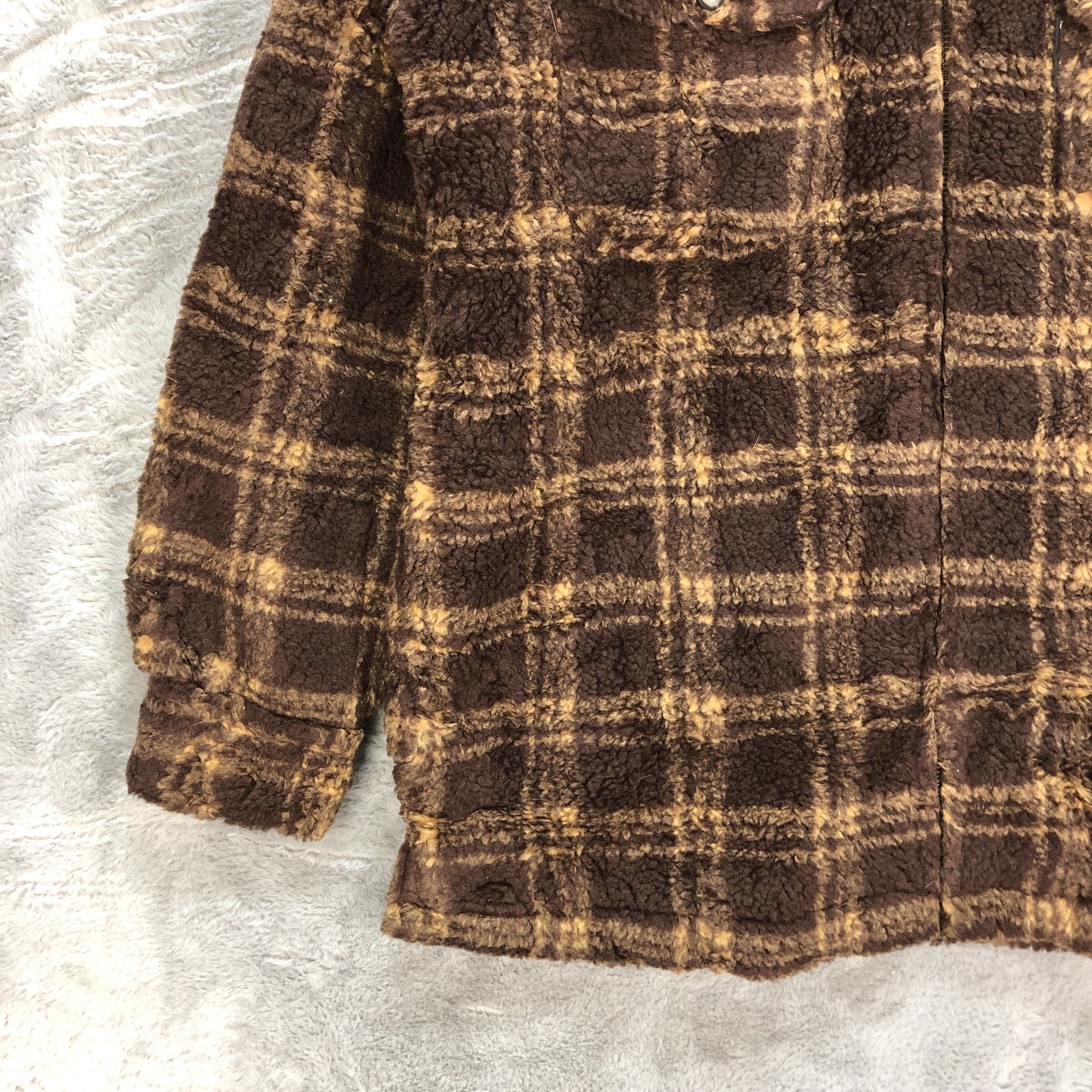 Japanese Brand Maui And Sons Deep Pile Tartan Fleece Jacket #6370-62 Size US L / EU 52-54 / 3 - 4 Thumbnail