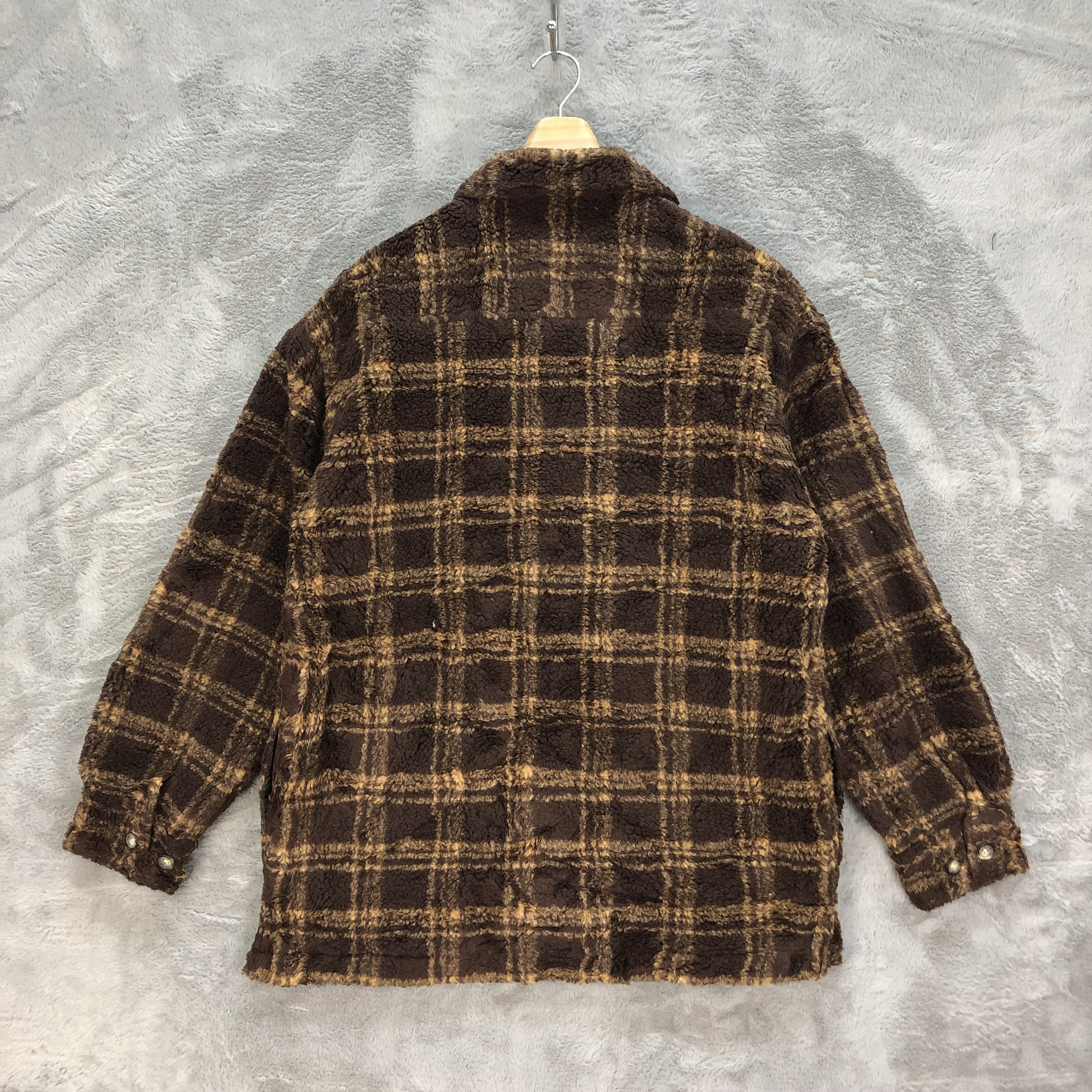Japanese Brand Maui And Sons Deep Pile Tartan Fleece Jacket #6370-62 Size US L / EU 52-54 / 3 - 11 Thumbnail