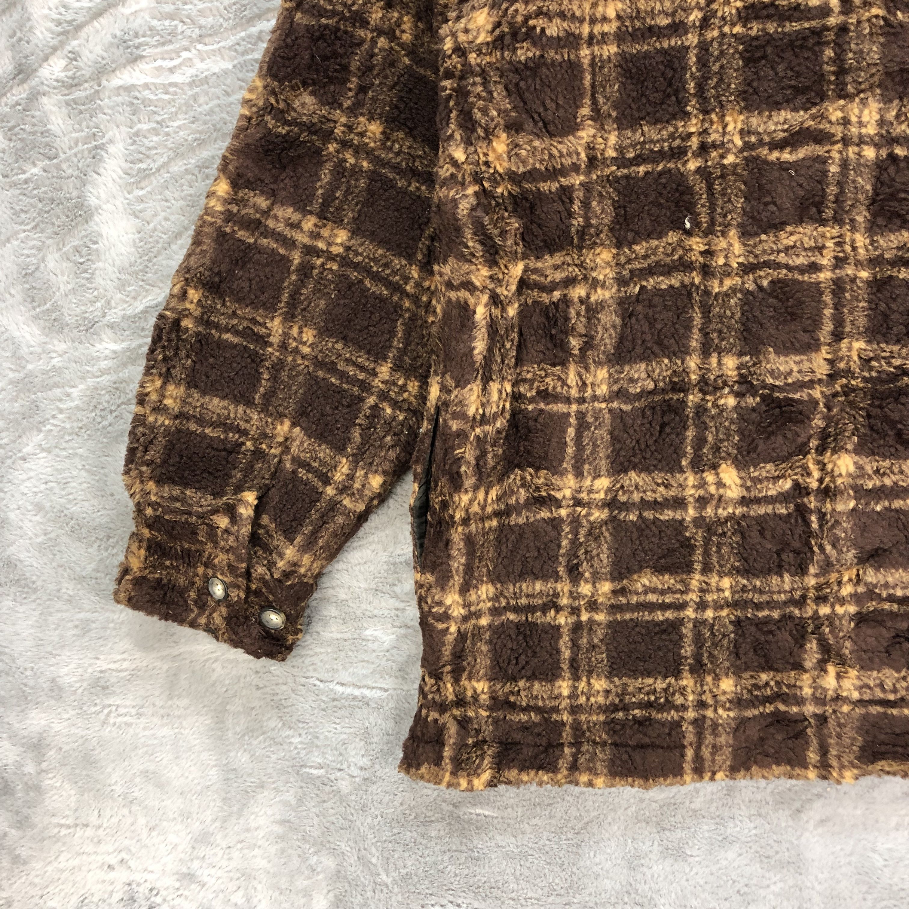 Japanese Brand Maui And Sons Deep Pile Tartan Fleece Jacket #6370-62 Size US L / EU 52-54 / 3 - 12 Thumbnail