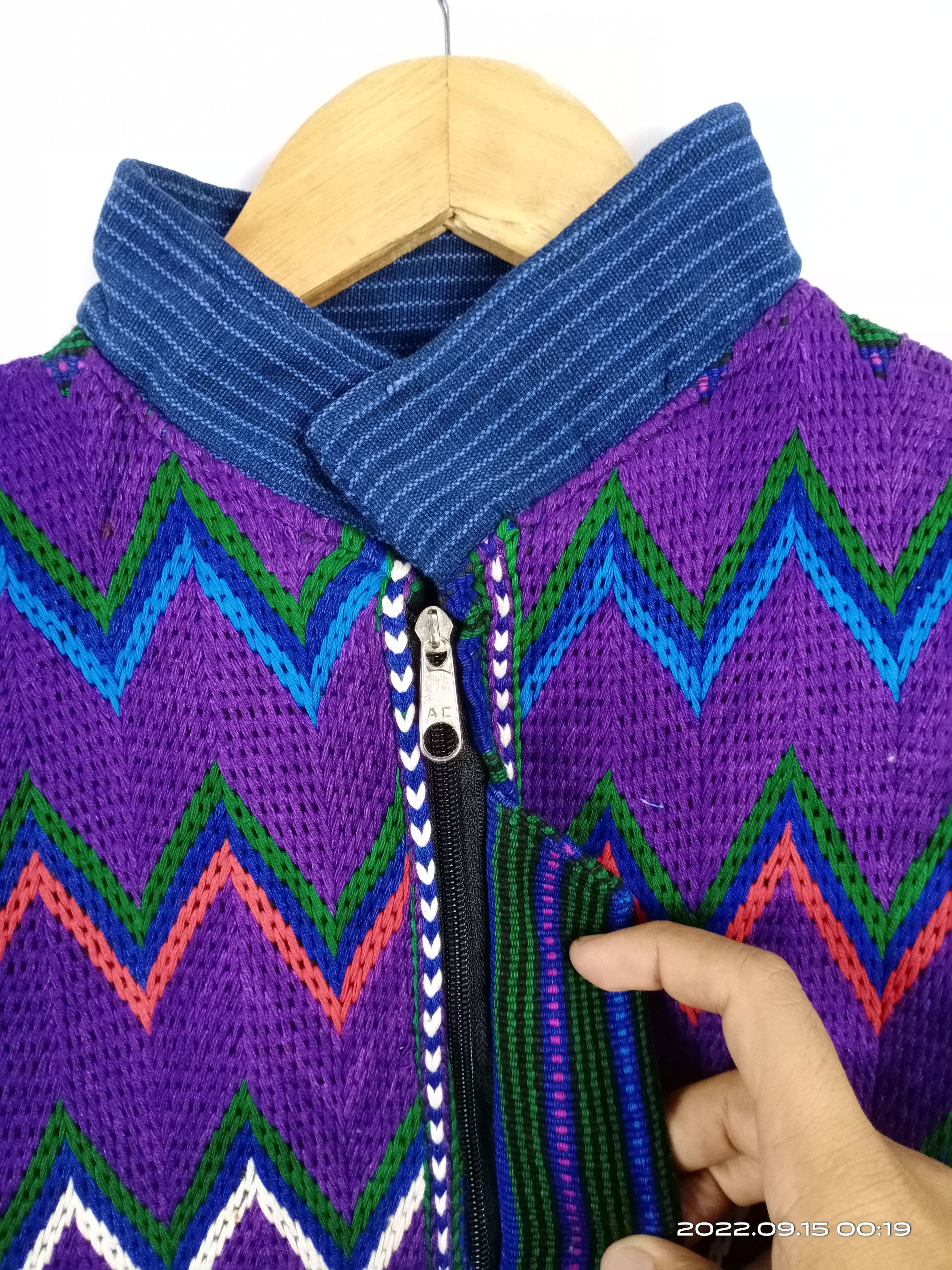 Japanese Brand No Brand Multicolor Knit Zipper Bomber Style Jacket Size US L / EU 52-54 / 3 - 4 Thumbnail
