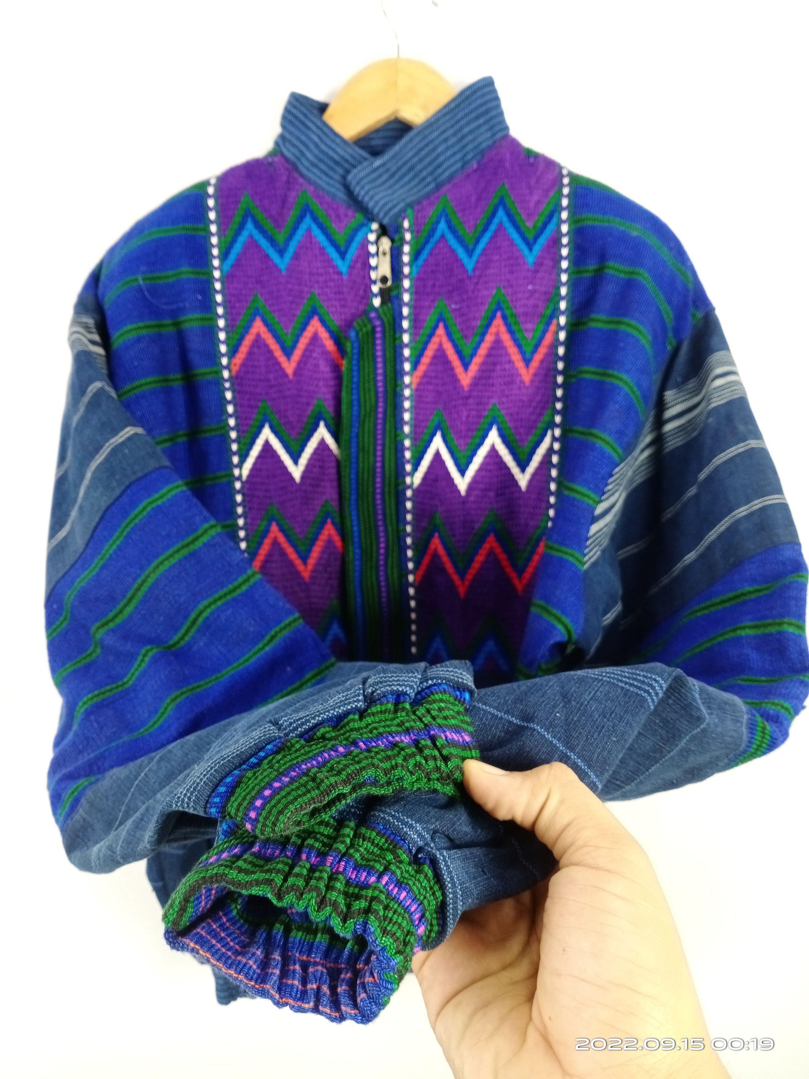 Japanese Brand No Brand Multicolor Knit Zipper Bomber Style Jacket Size US L / EU 52-54 / 3 - 3 Thumbnail