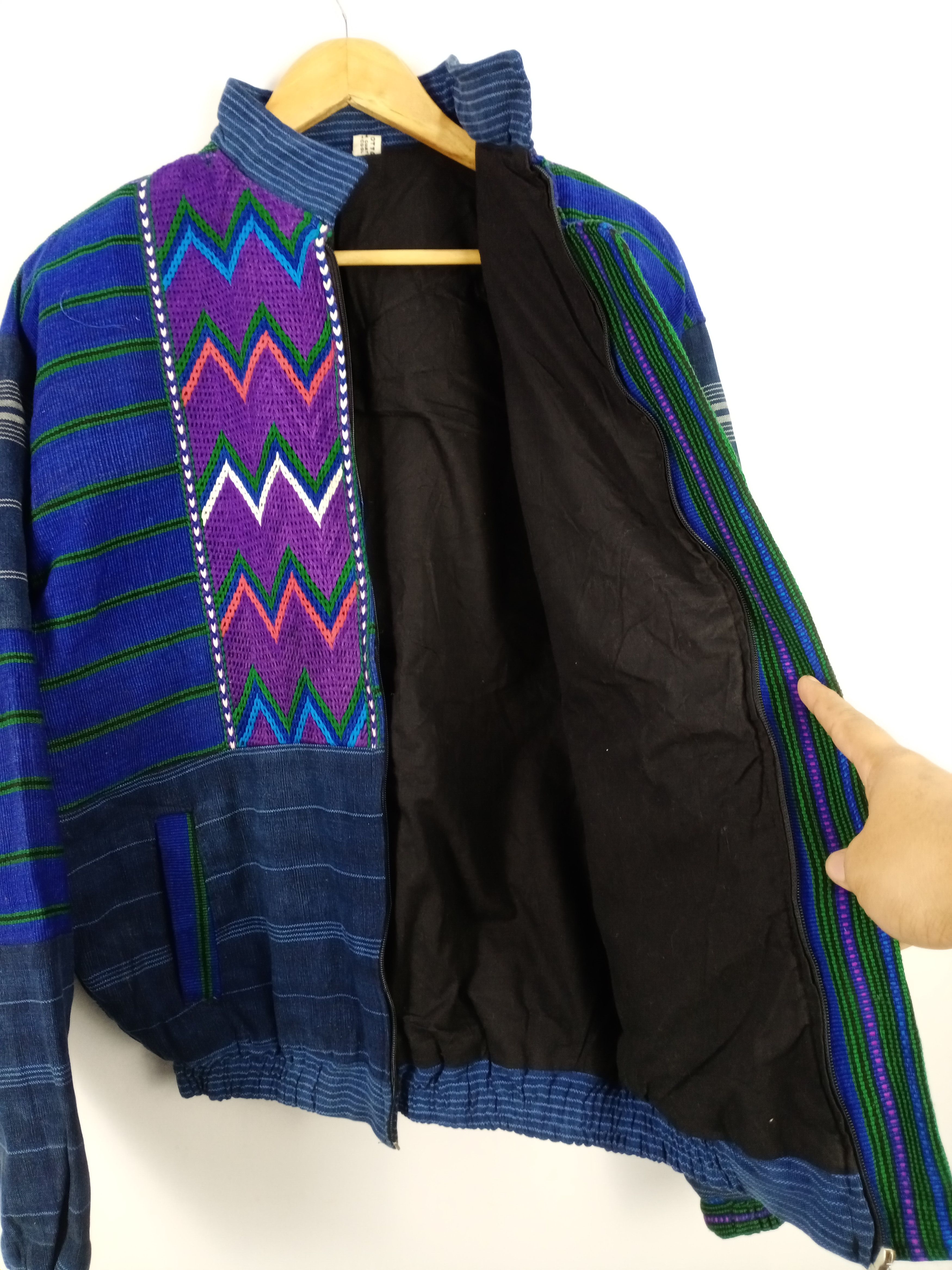 Japanese Brand No Brand Multicolor Knit Zipper Bomber Style Jacket Size US L / EU 52-54 / 3 - 5 Thumbnail