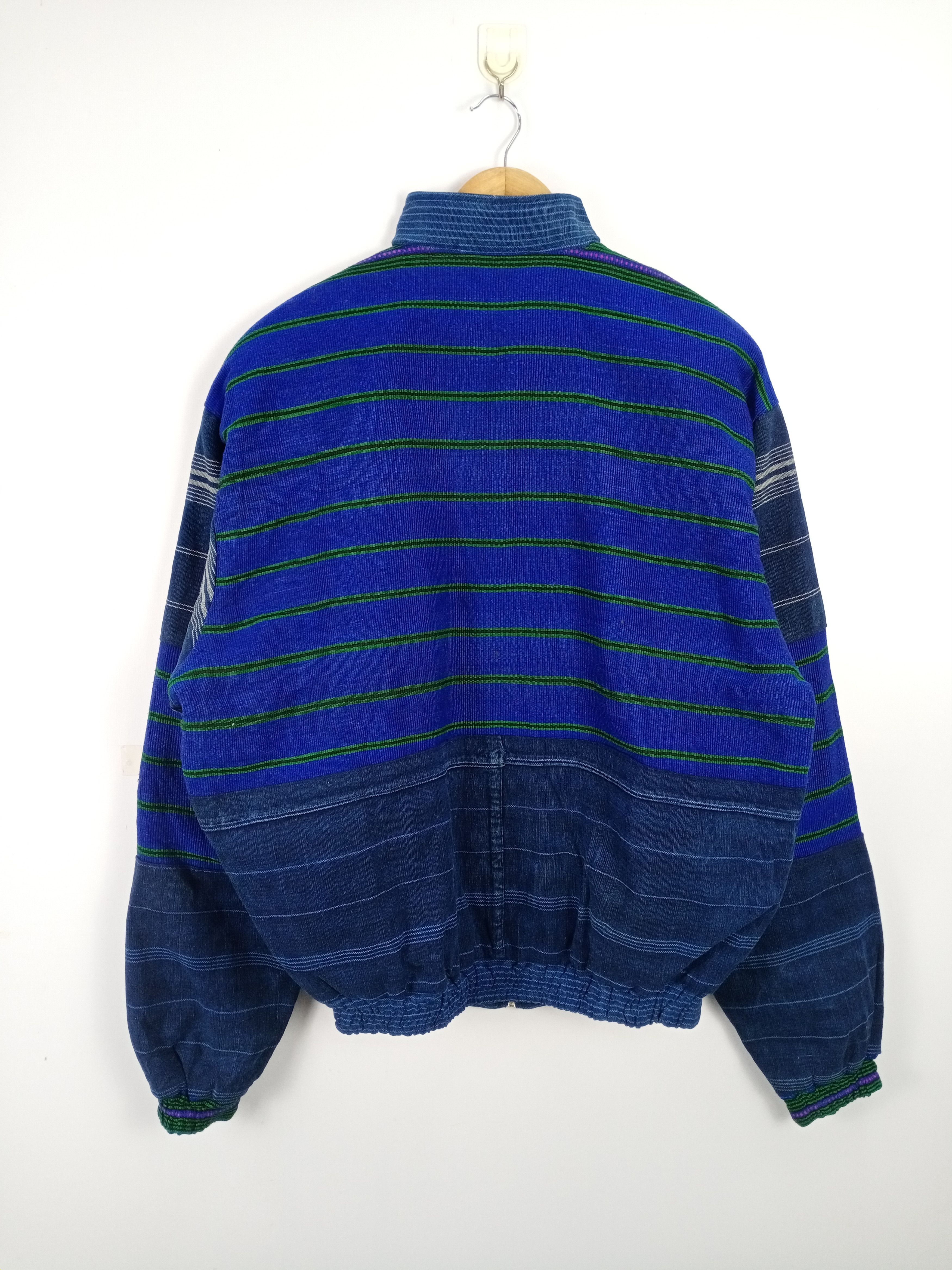 Japanese Brand No Brand Multicolor Knit Zipper Bomber Style Jacket Size US L / EU 52-54 / 3 - 9 Thumbnail