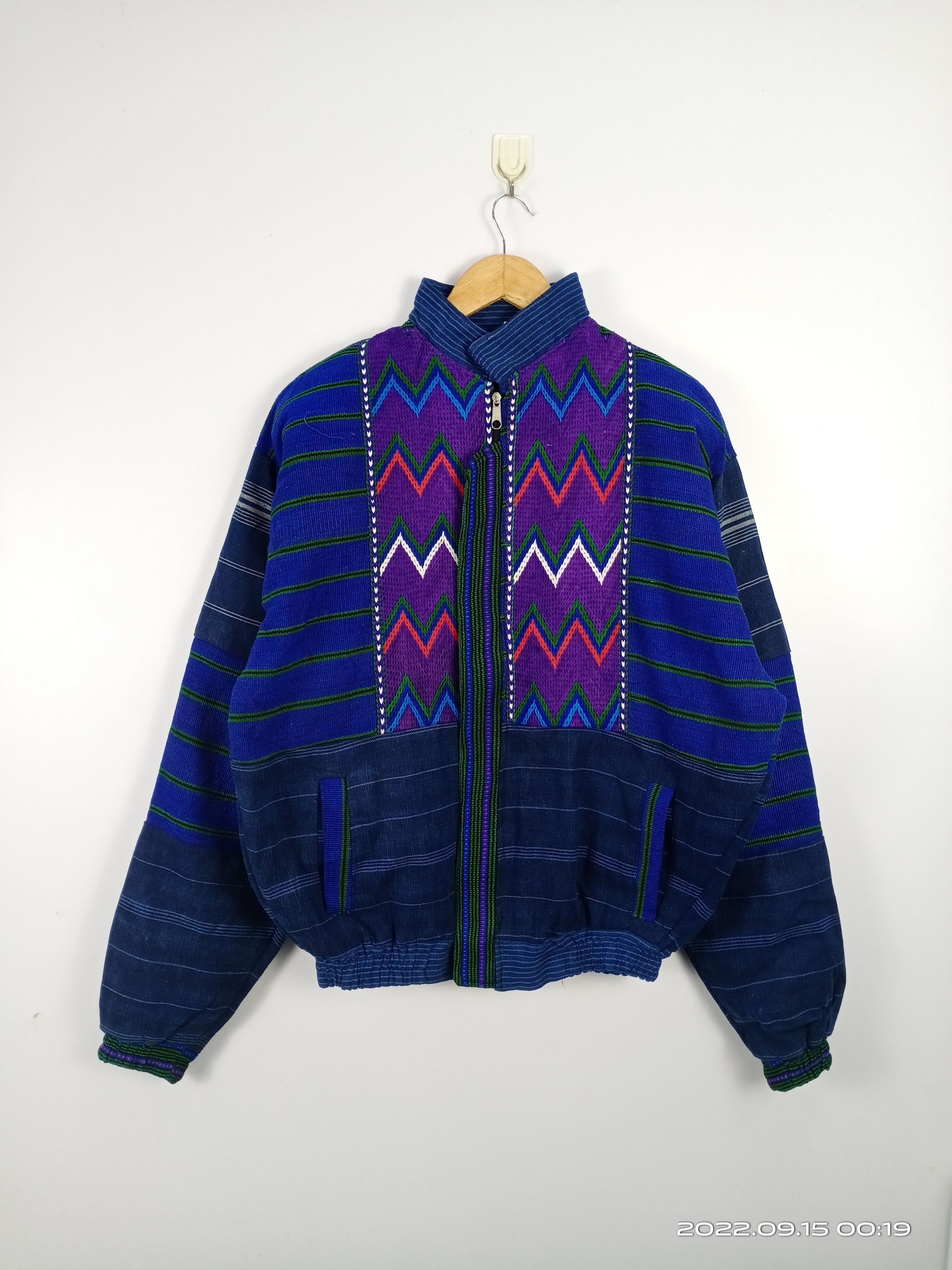 Japanese Brand No Brand Multicolor Knit Zipper Bomber Style Jacket Size US L / EU 52-54 / 3 - 1 Thumbnail