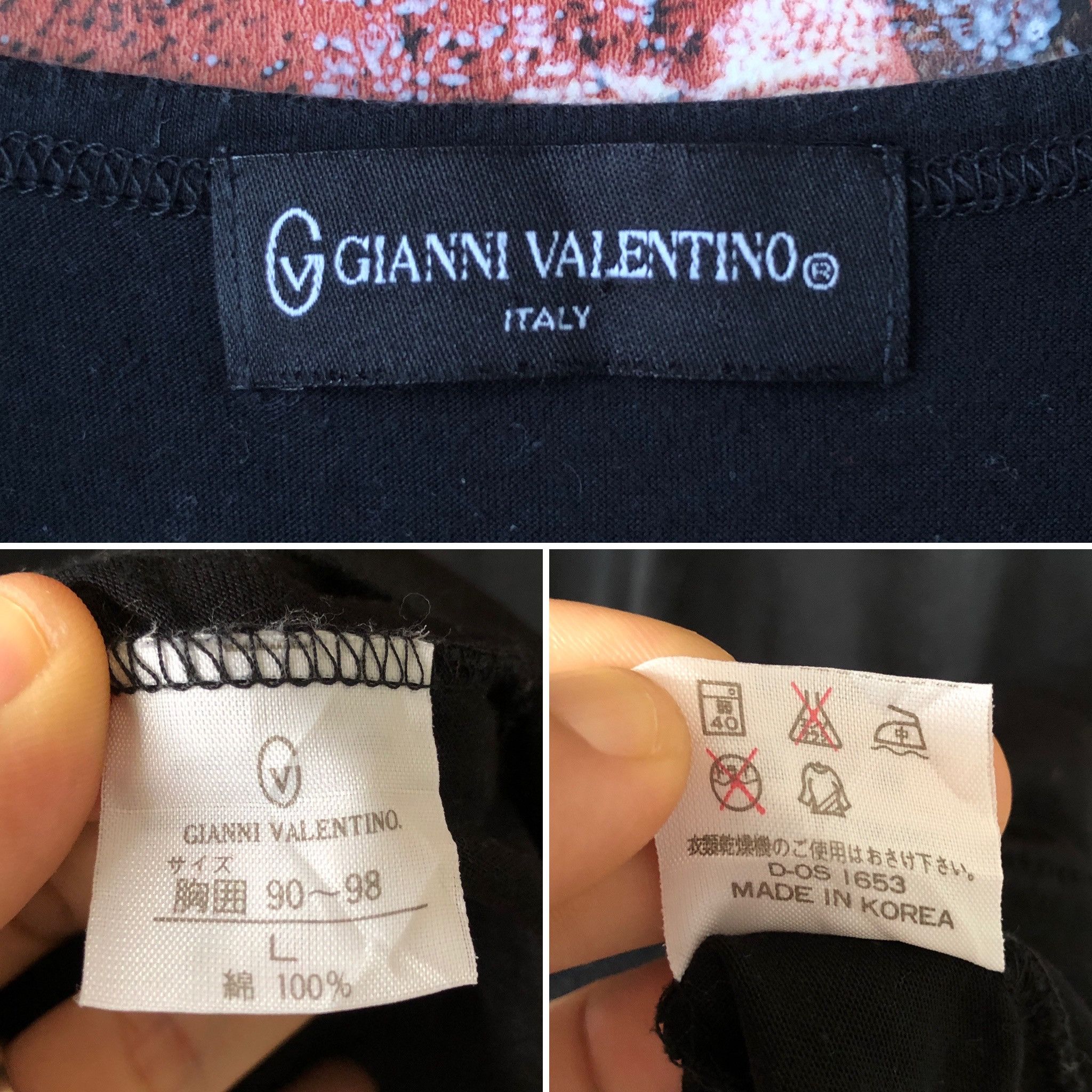 Gianni Valentino × Valentino × Vintage Vintage Gianni Valentino Logo Black Tee Shirt L Fit M Size US M / EU 48-50 / 2 - 3 Thumbnail