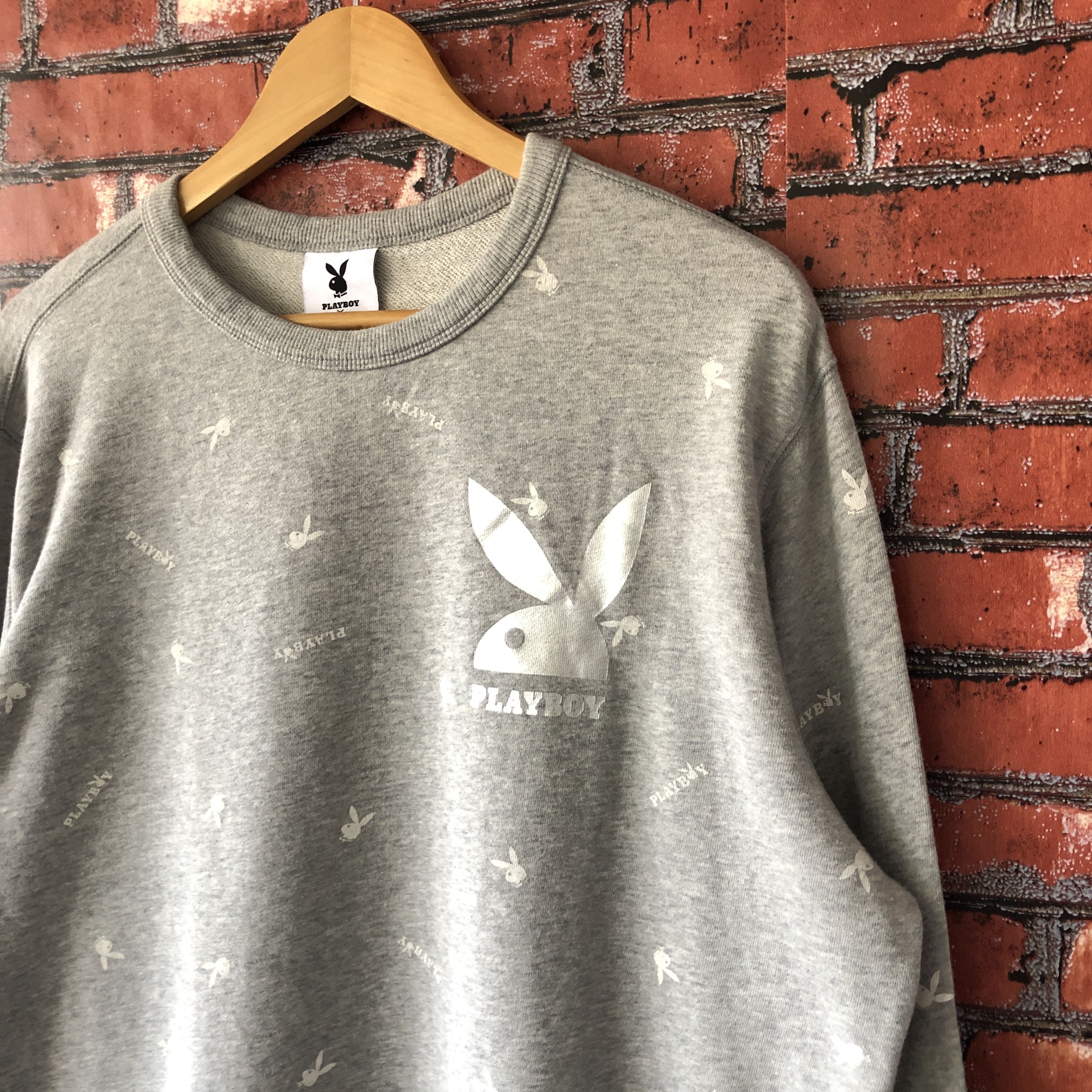 Playboy Playboy Big Logo Bunny Monogram Overprint Sweatshirt Fit L Size US L / EU 52-54 / 3 - 4 Thumbnail