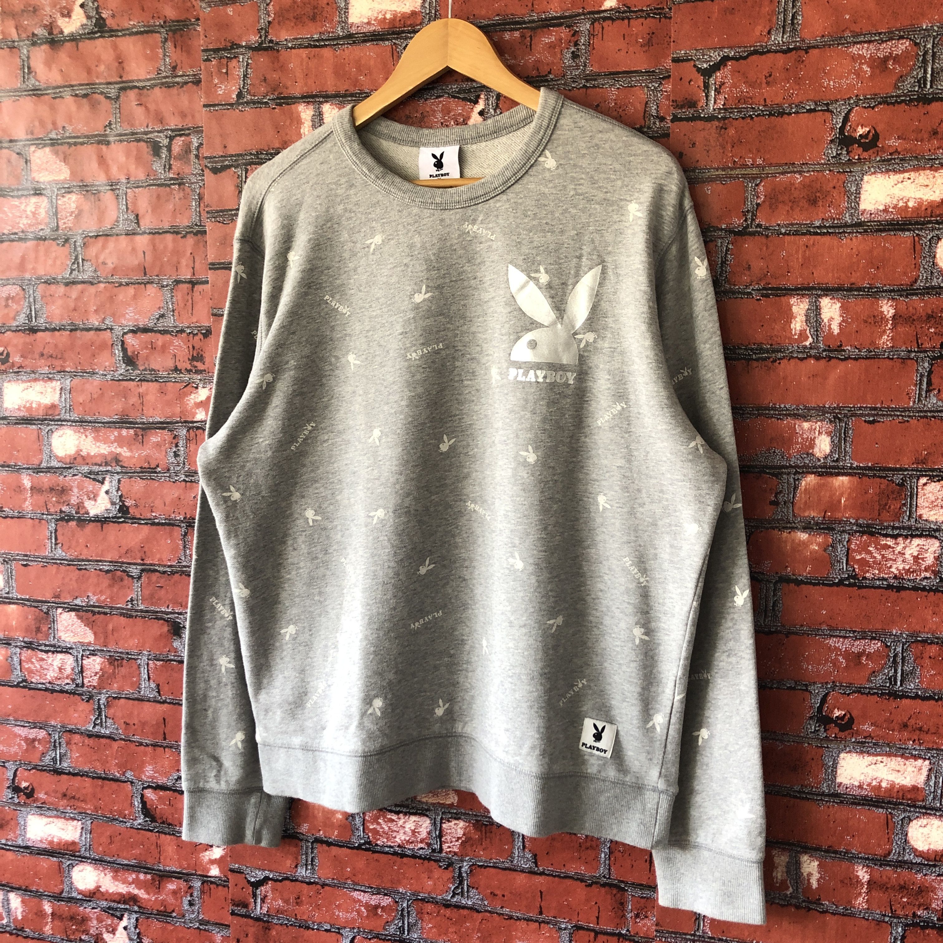 Playboy Playboy Big Logo Bunny Monogram Overprint Sweatshirt Fit L Size US L / EU 52-54 / 3 - 7 Thumbnail