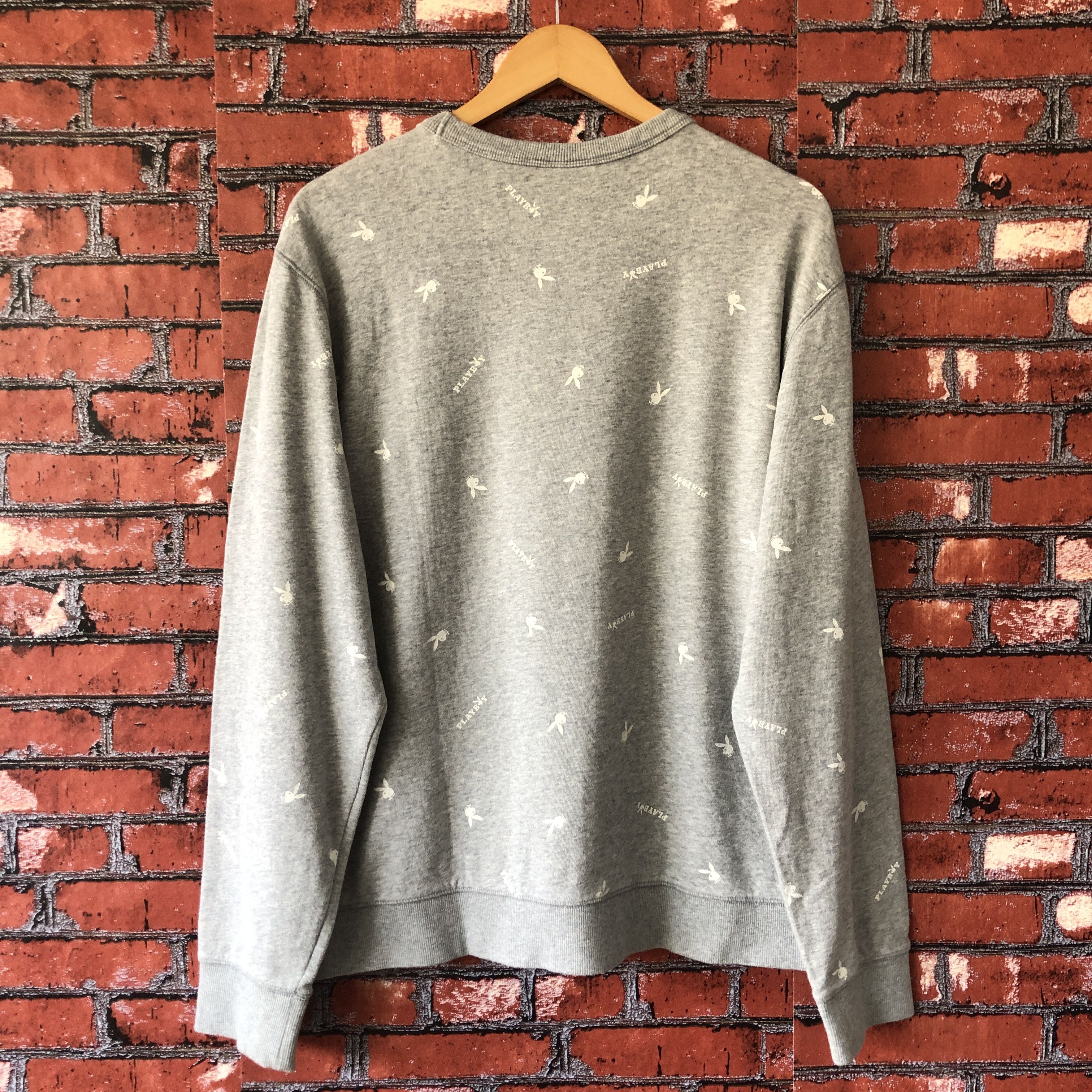 Playboy Playboy Big Logo Bunny Monogram Overprint Sweatshirt Fit L Size US L / EU 52-54 / 3 - 2 Thumbnail
