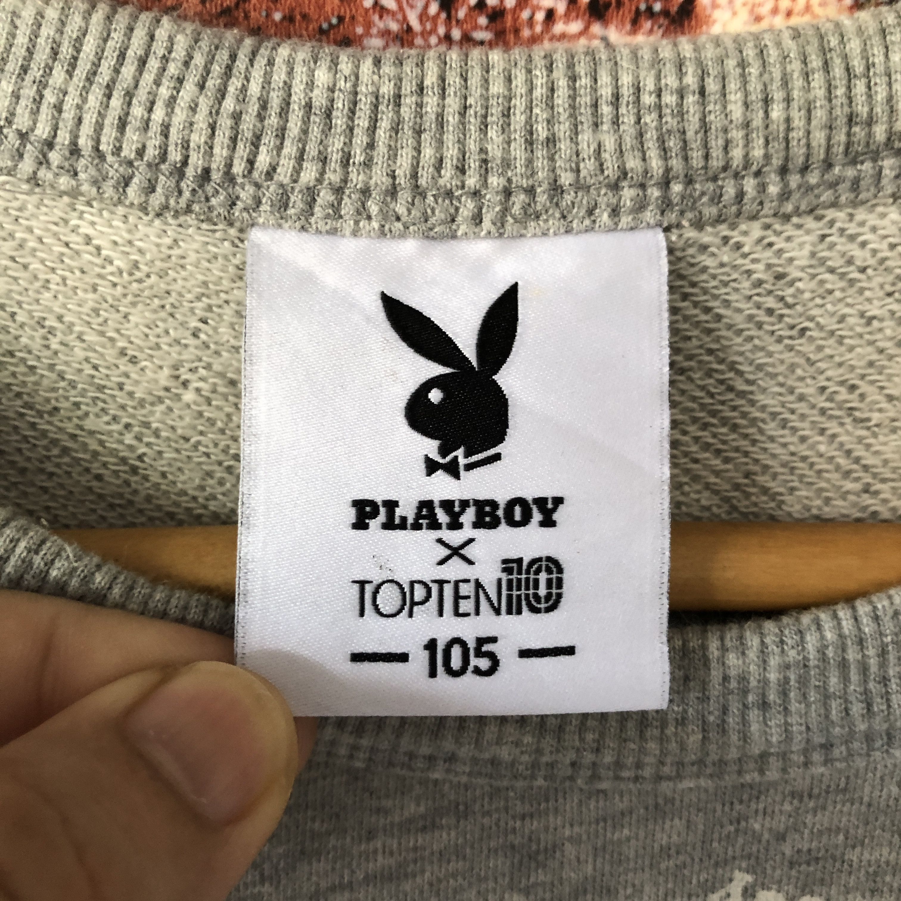 Playboy Playboy Big Logo Bunny Monogram Overprint Sweatshirt Fit L Size US L / EU 52-54 / 3 - 3 Thumbnail