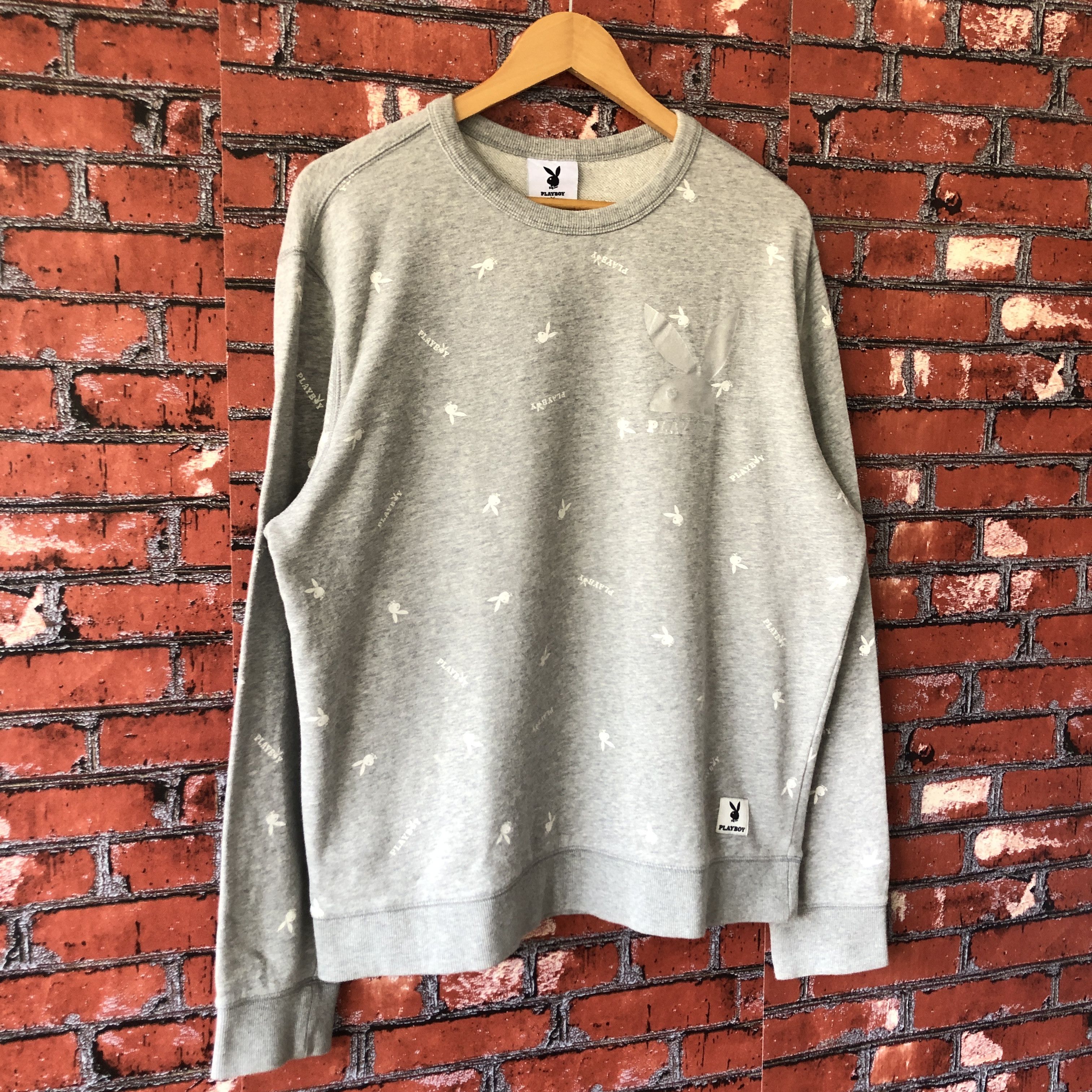 Playboy Playboy Big Logo Bunny Monogram Overprint Sweatshirt Fit L Size US L / EU 52-54 / 3 - 6 Thumbnail
