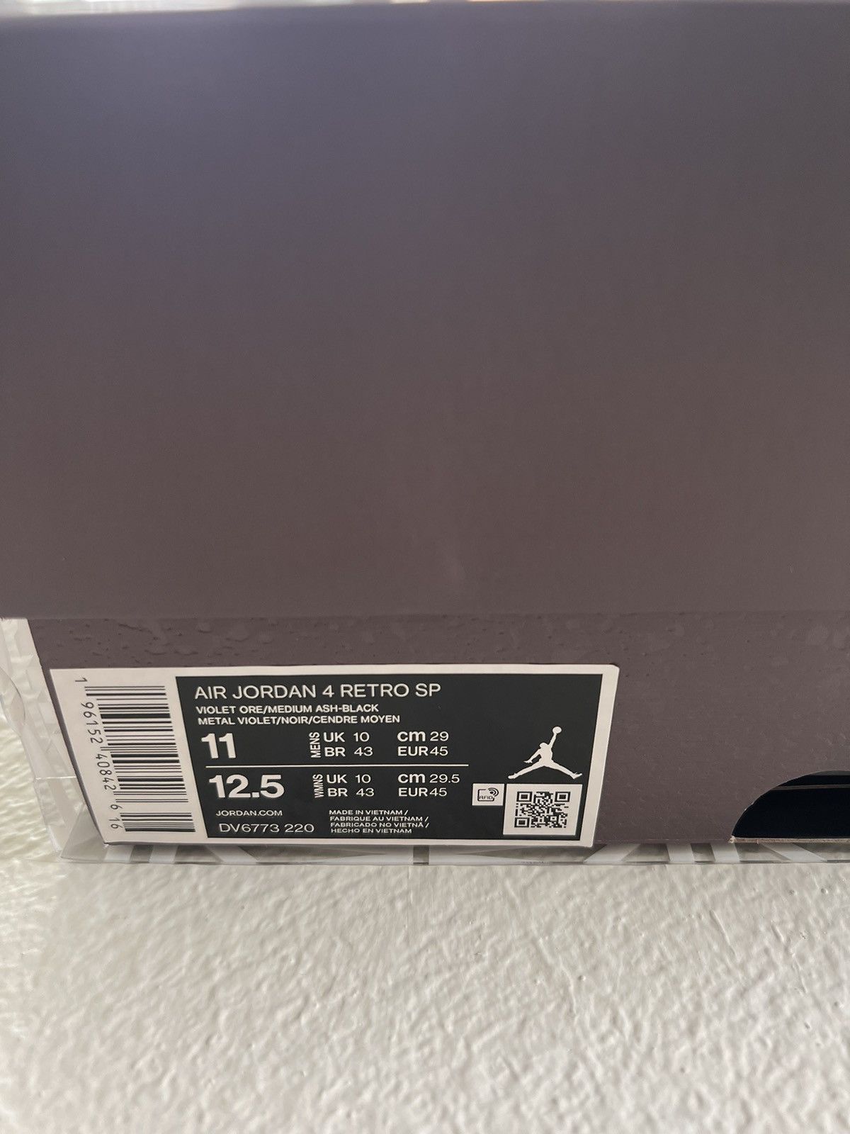 A Ma Maniere Jordan 4 Retro X A Ma Maniére ‘Violet Ore’ Size US 11 / EU 44 - 8 Thumbnail