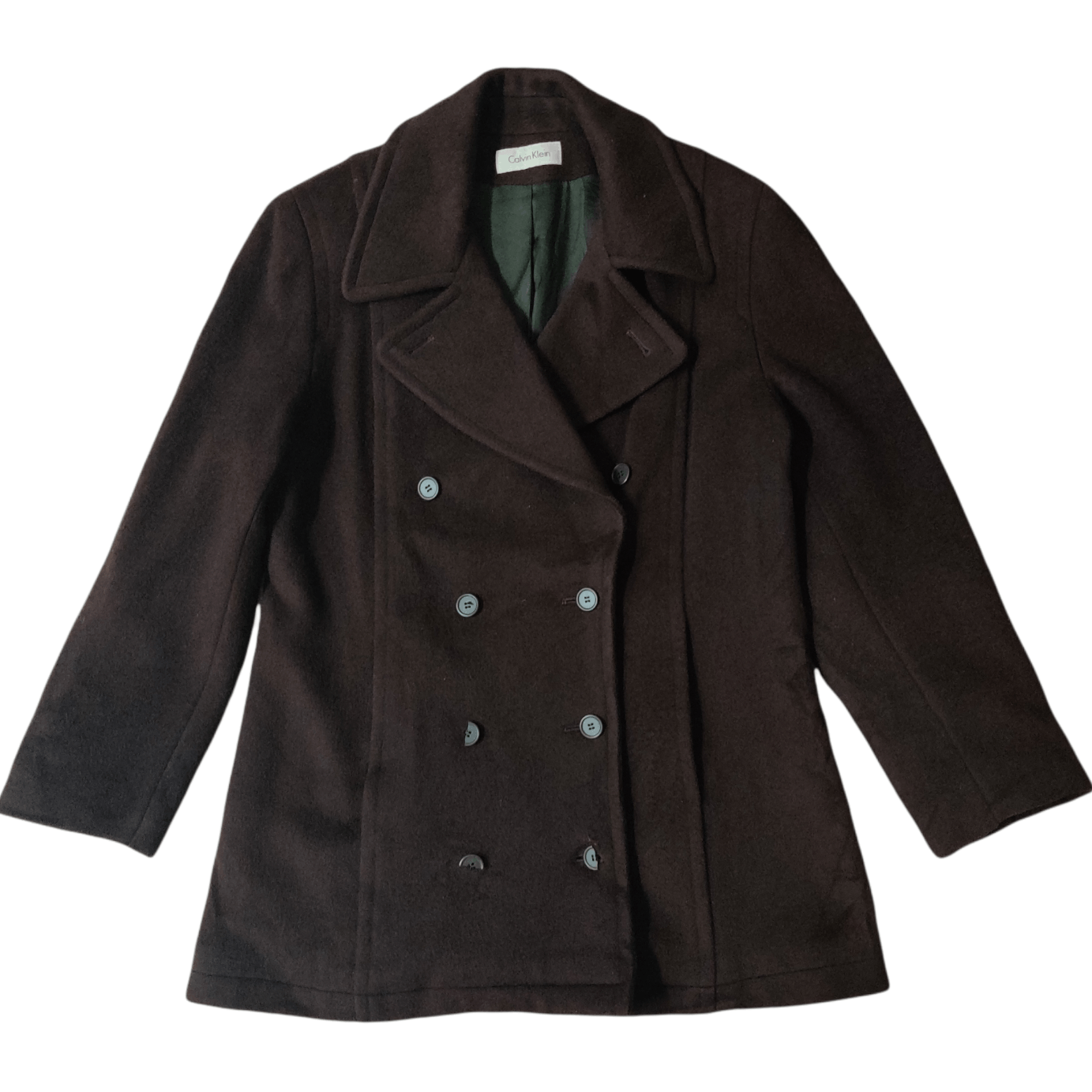 Calvin Klein Vintage Calvin Klein Merino Wool Coat Double Breasted Size US S / EU 44-46 / 1 - 1 Thumbnail