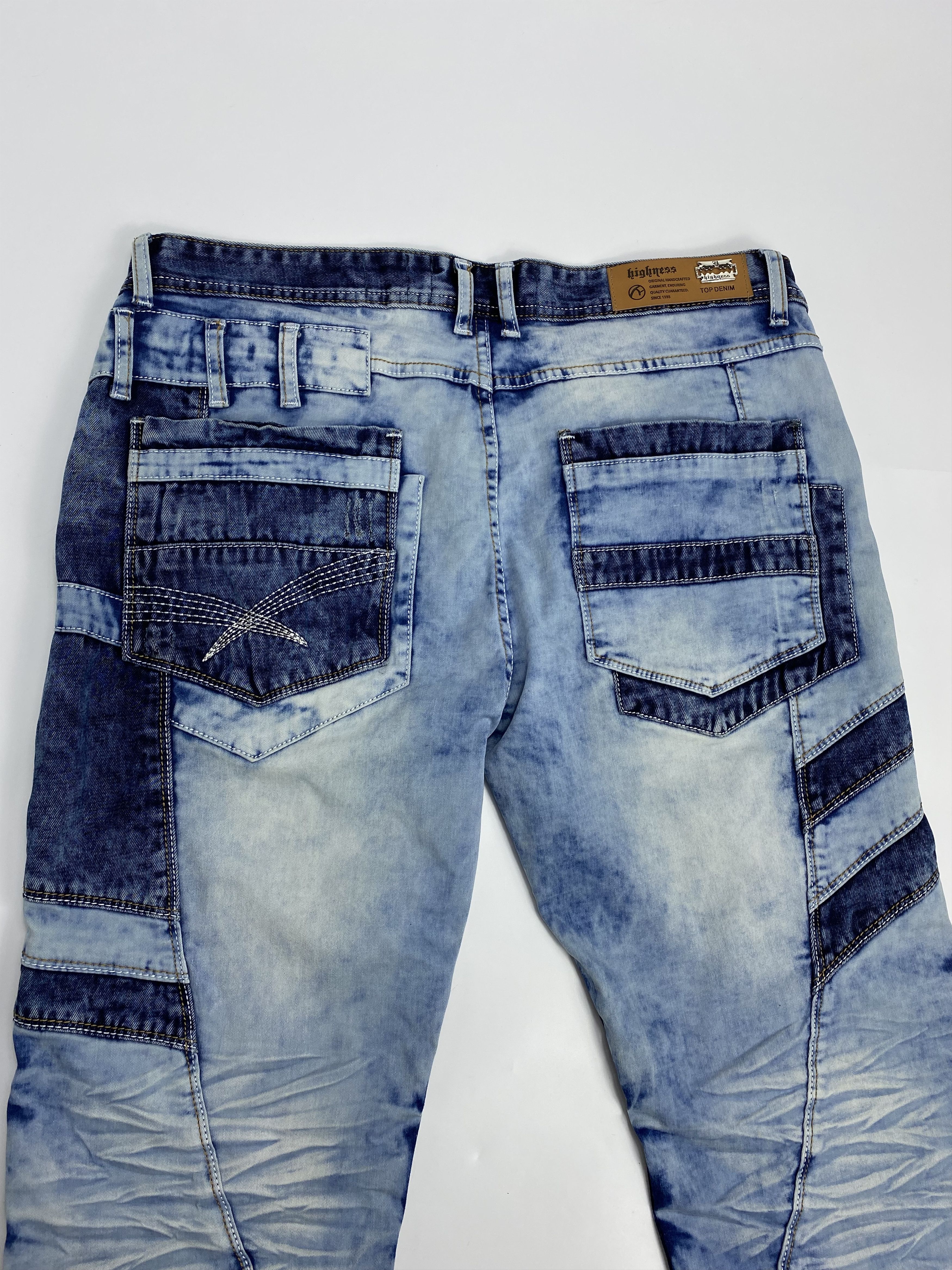 Japanese Brand × Vintage Highness Denim Y2K Studded Zip Detail Acid Wash Jeans Size US 36 / EU 52 - 6 Thumbnail