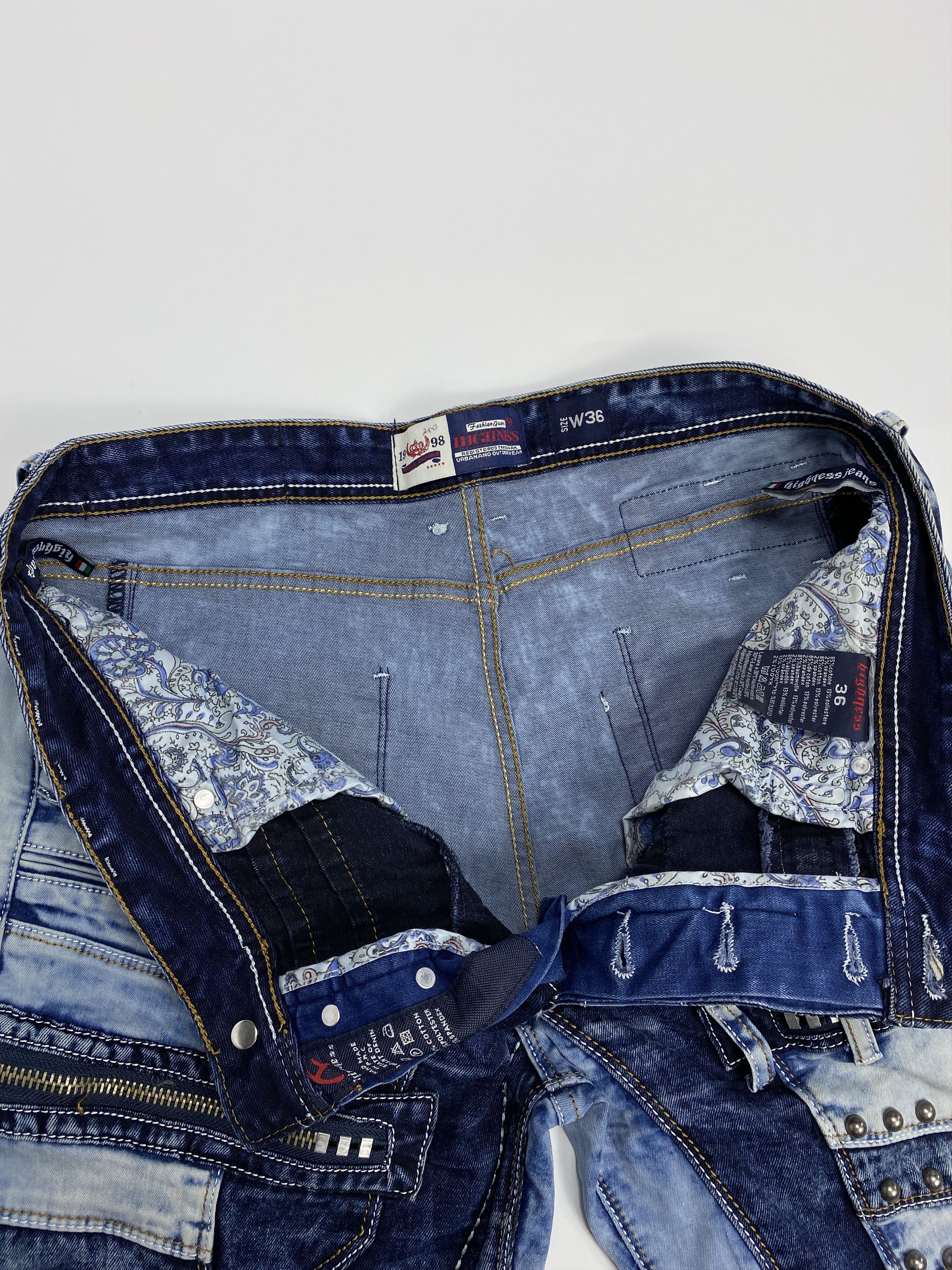 Japanese Brand × Vintage Highness Denim Y2K Studded Zip Detail Acid Wash Jeans Size US 36 / EU 52 - 8 Thumbnail