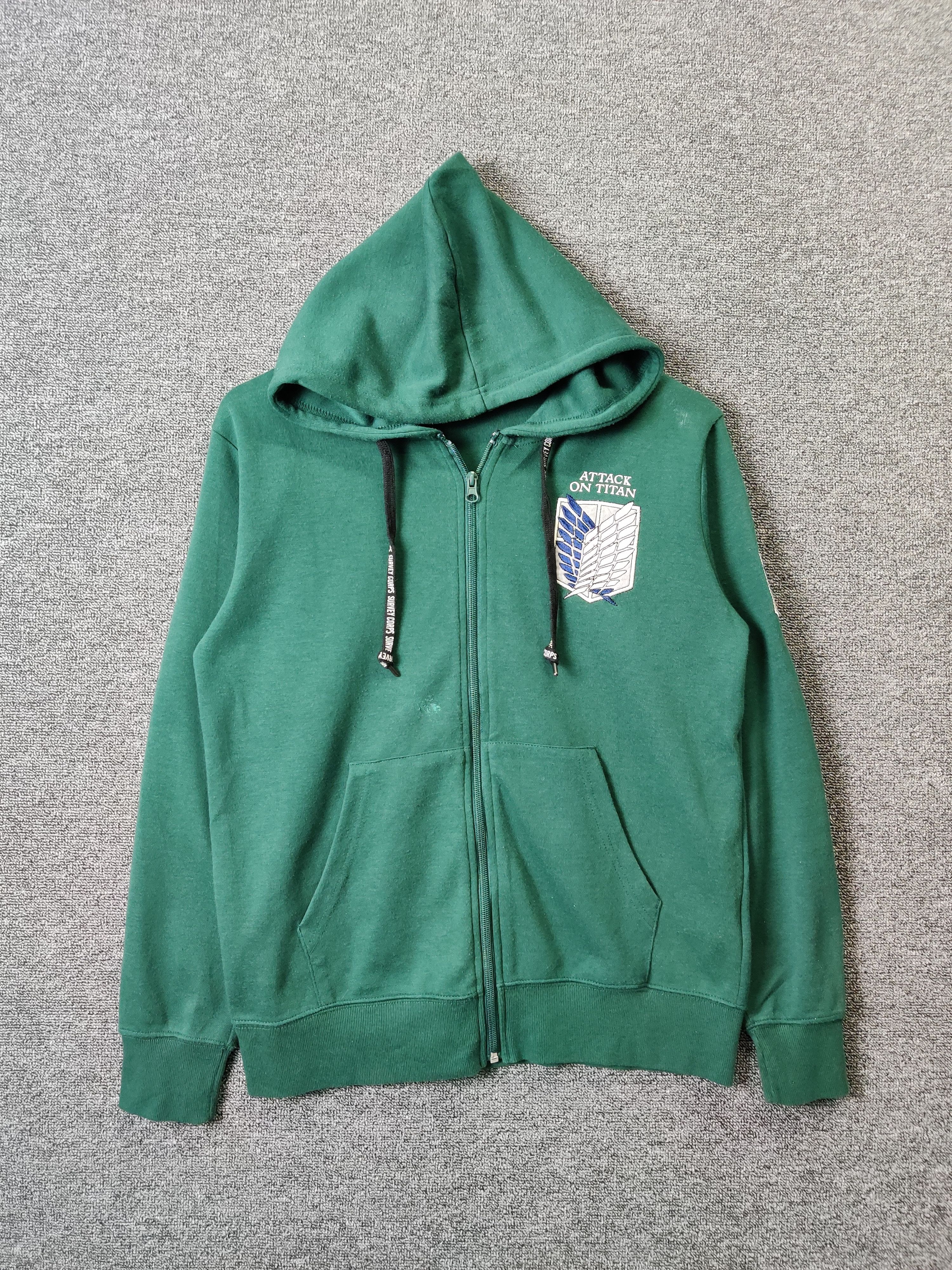 Anime Vintage Anima Attack On Titan Embroidery Zipper Hoodie Size US M / EU 48-50 / 2 - 3 Thumbnail