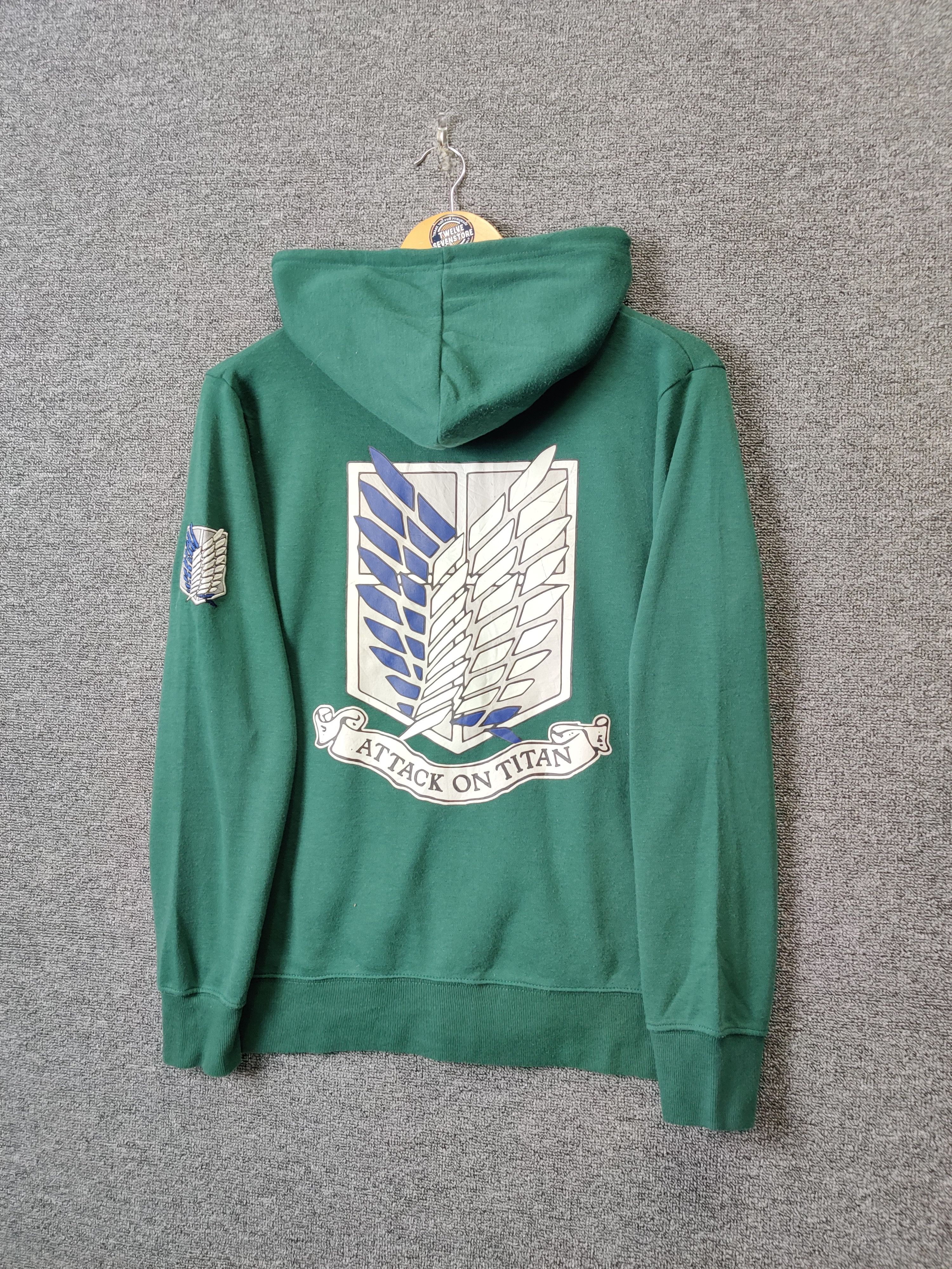 Anime Vintage Anima Attack On Titan Embroidery Zipper Hoodie Size US M / EU 48-50 / 2 - 2 Thumbnail