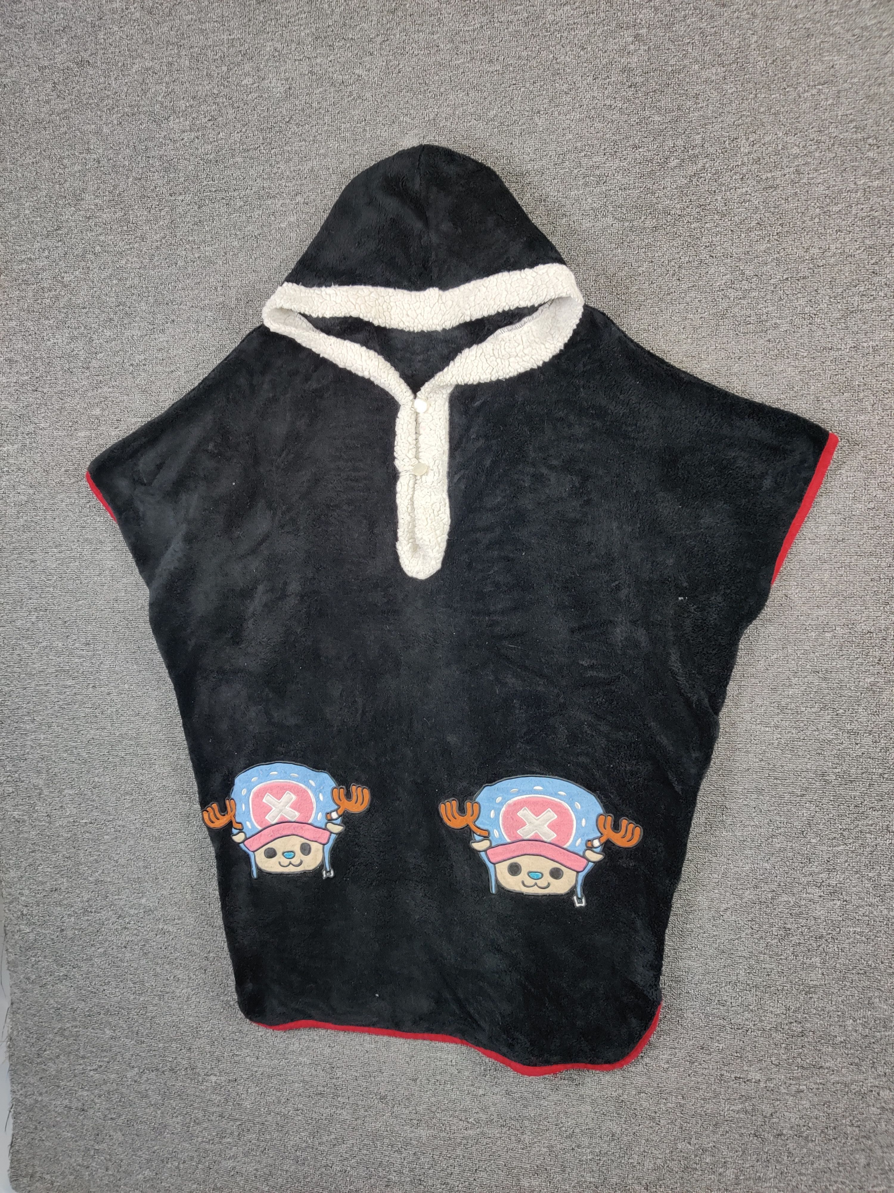 One Piece Vintage One Piece Anime Fleece Poncho Hoodie Size US L / EU 52-54 / 3 - 2 Thumbnail