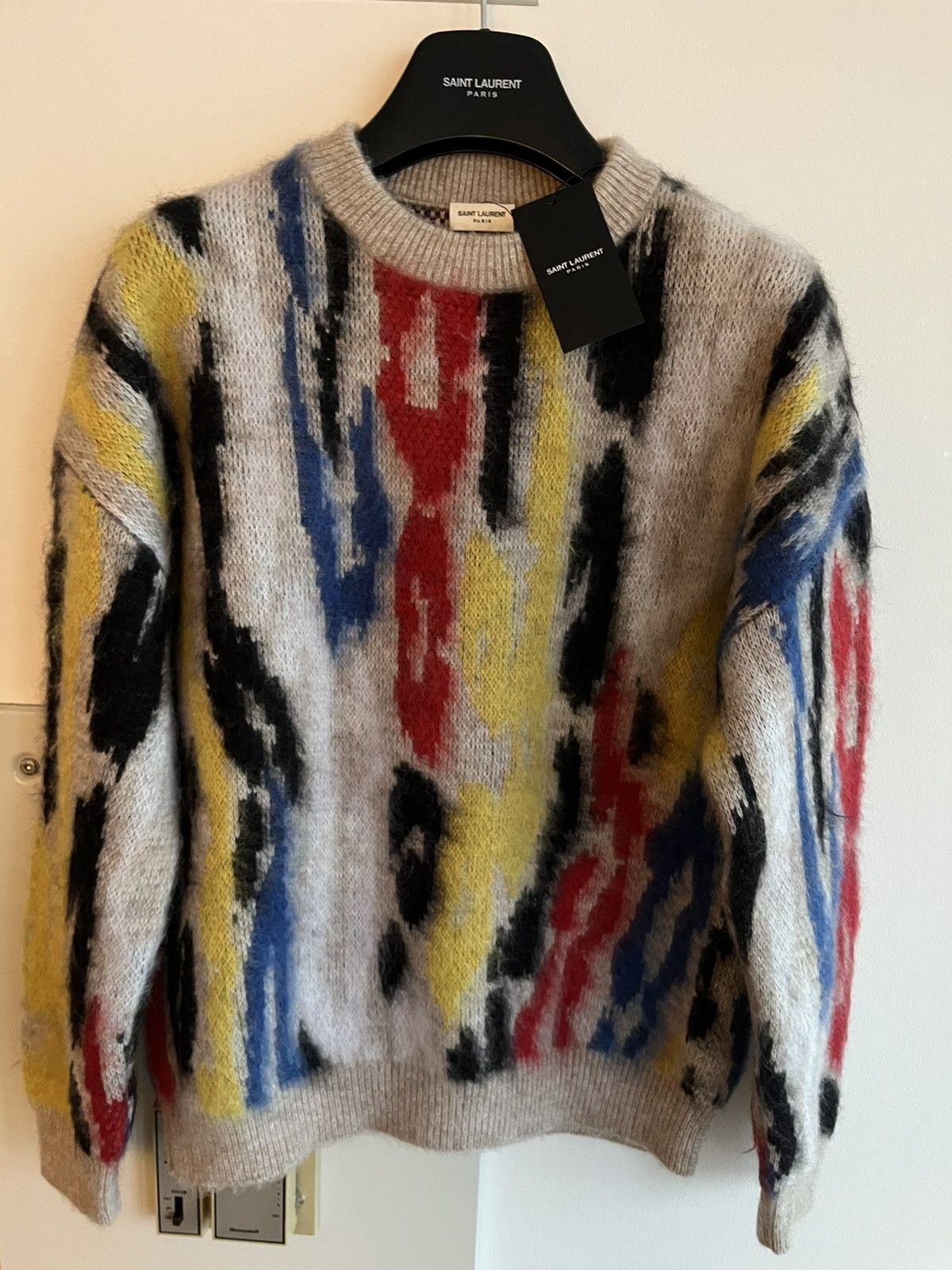 image of Hedi Slimane x Saint Laurent Paris $1,800 Super Runway Wool Sweater Limited Edition (Size Medium)