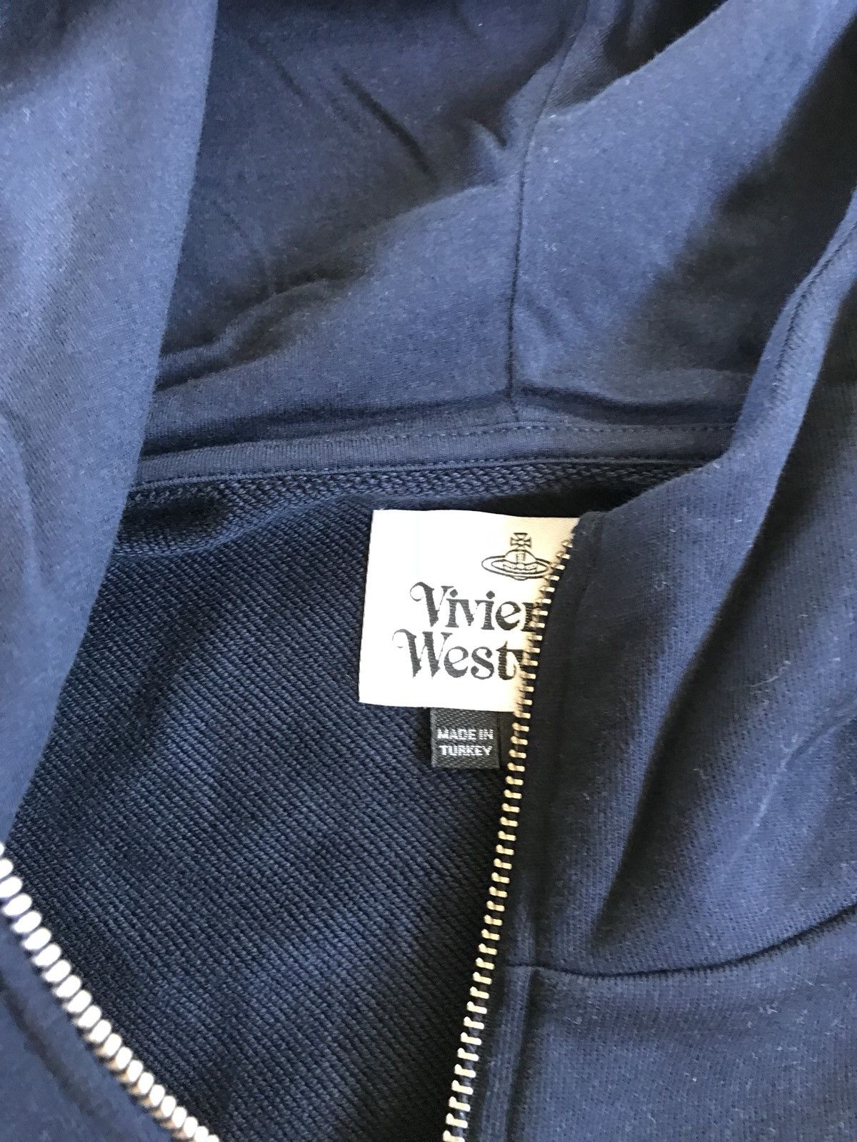 Zip Up Black Hoodie With Embroidered Chest Logo
